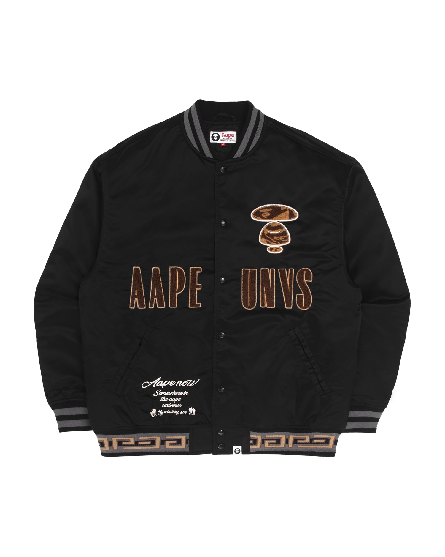 AAPE Moonface patterned patch baseball jacket | Aape official