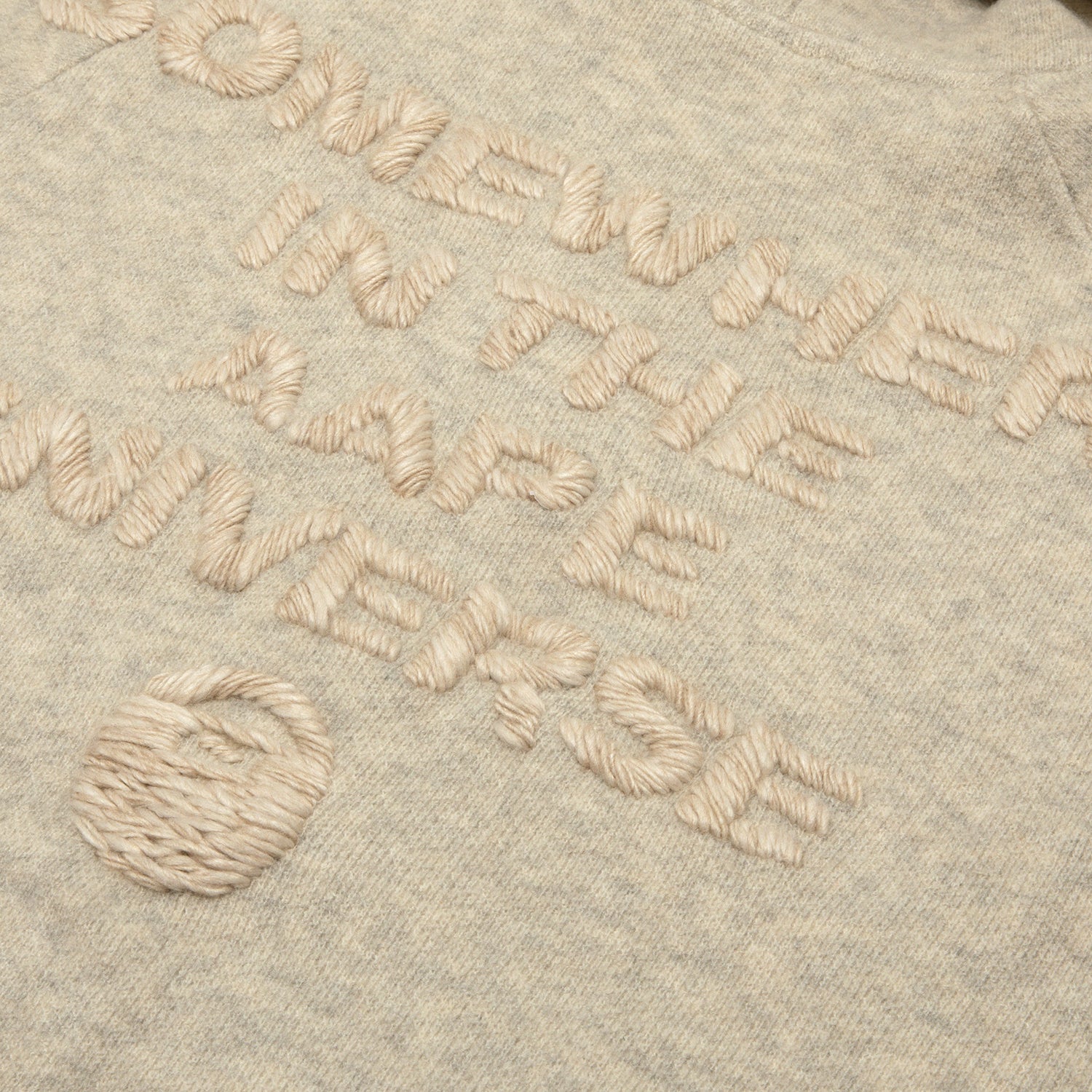 MOONFACE LOGO ZIP-UP KNIT HOODIE