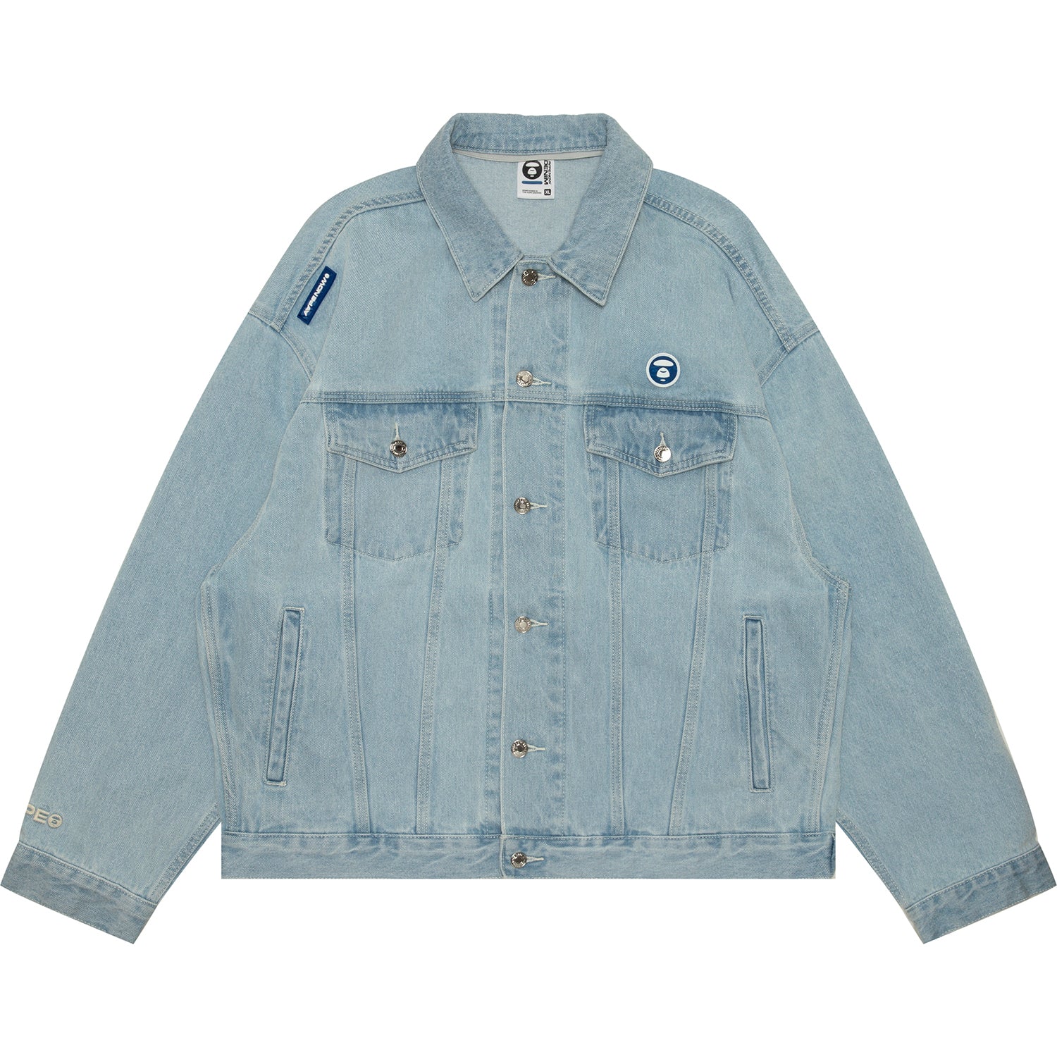 MOONFACE LOGO HOODED DENIM JACKET