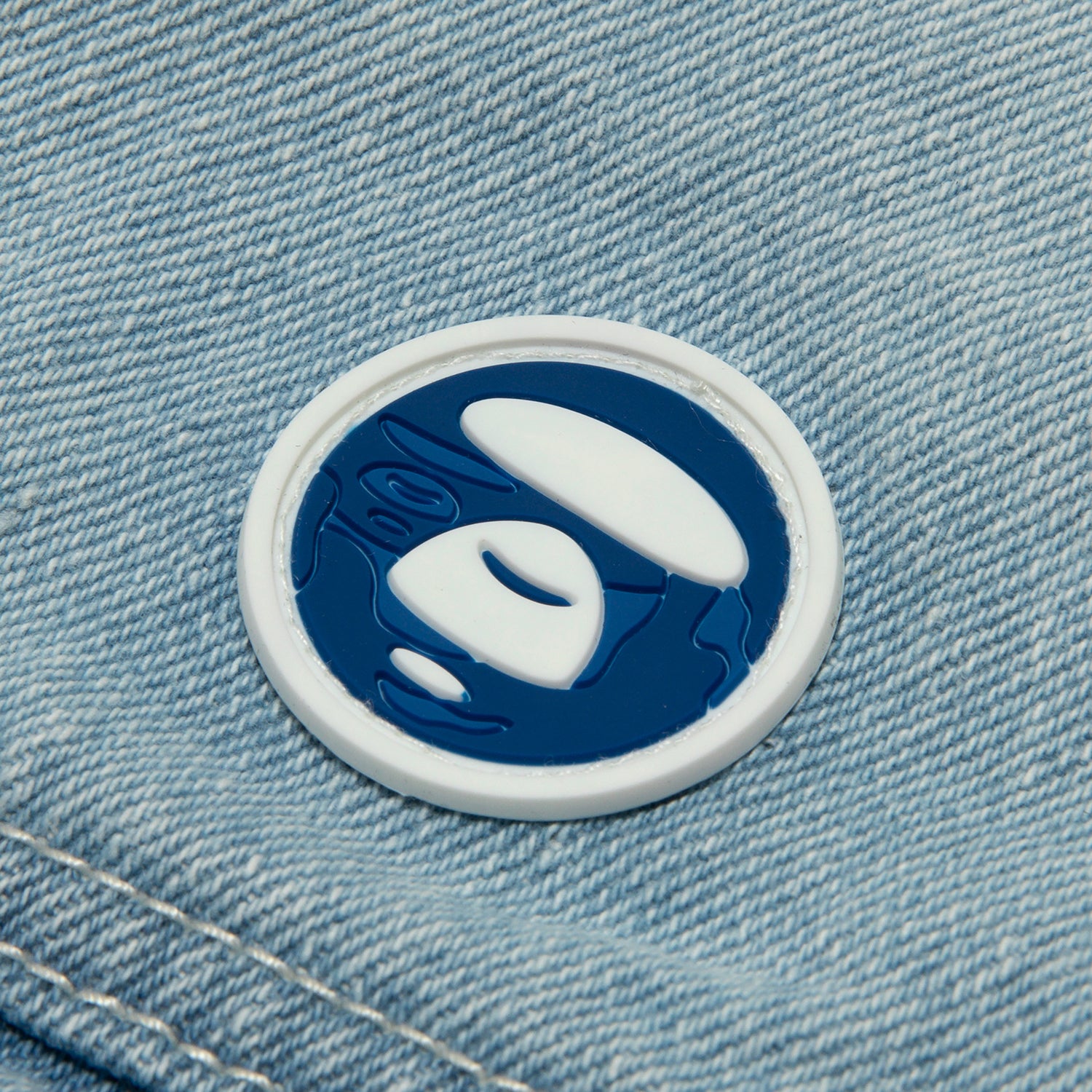 MOONFACE LOGO HOODED DENIM JACKET