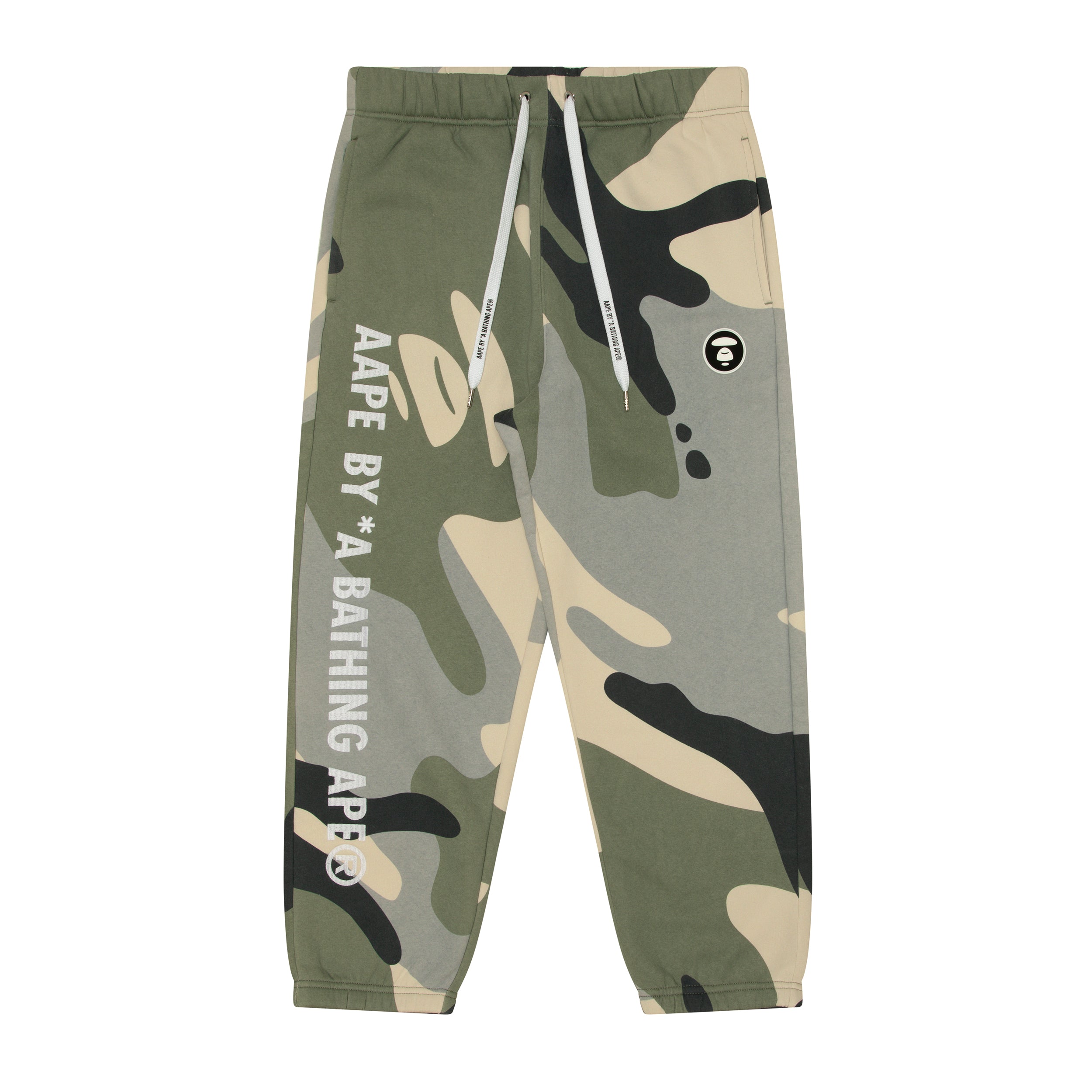 MOONFACE PATCH CAMO SWEATPANTS