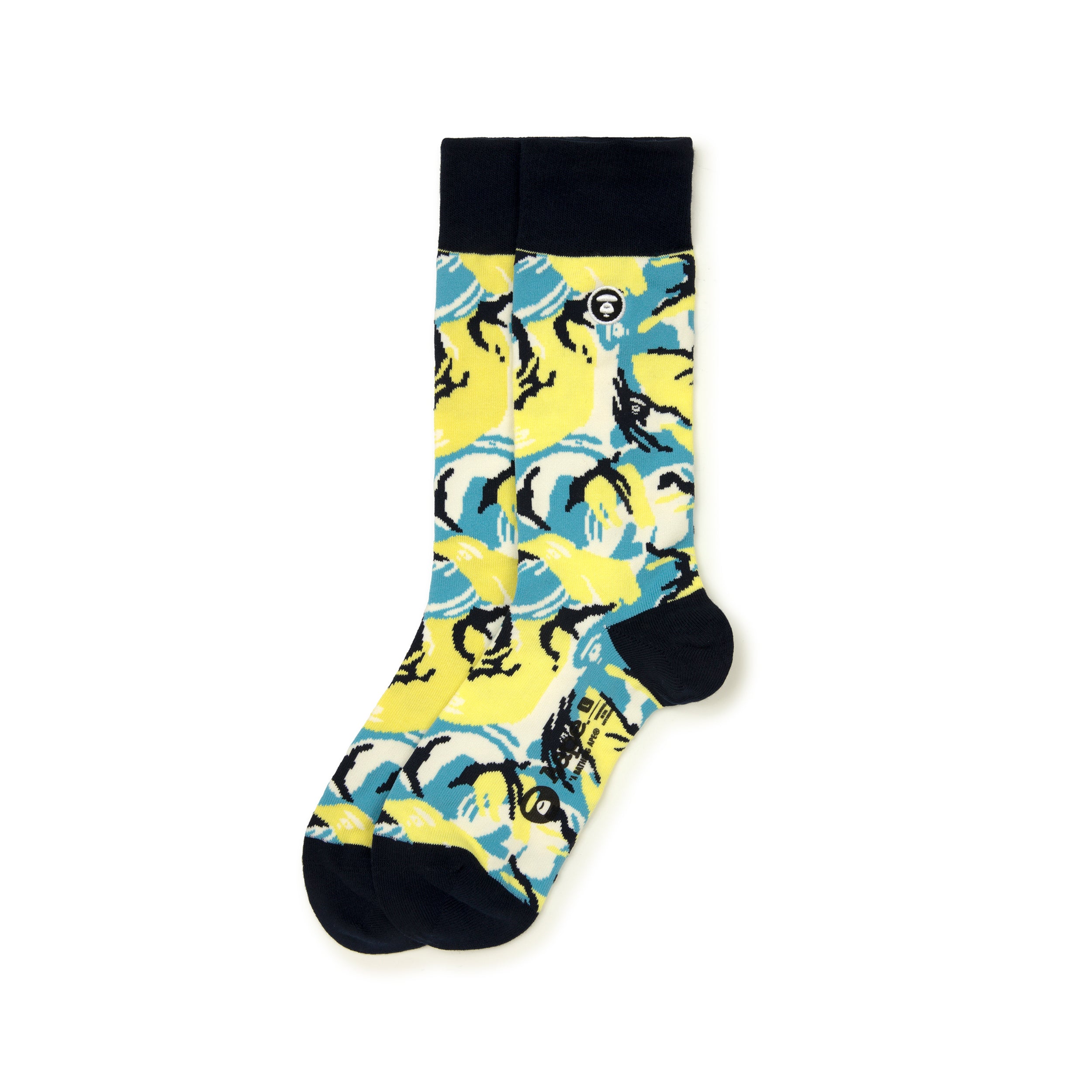 MOONFACE EMBROIDERED CAMO SOCKS