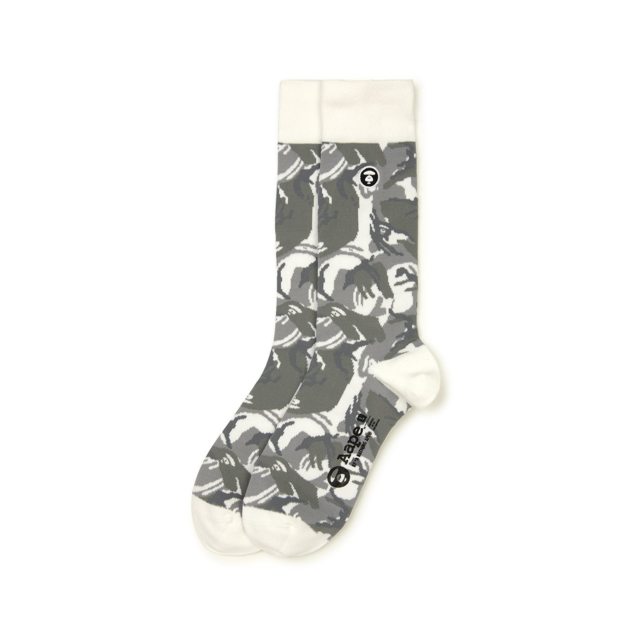 MOONFACE EMBROIDERED CAMO SOCKS
