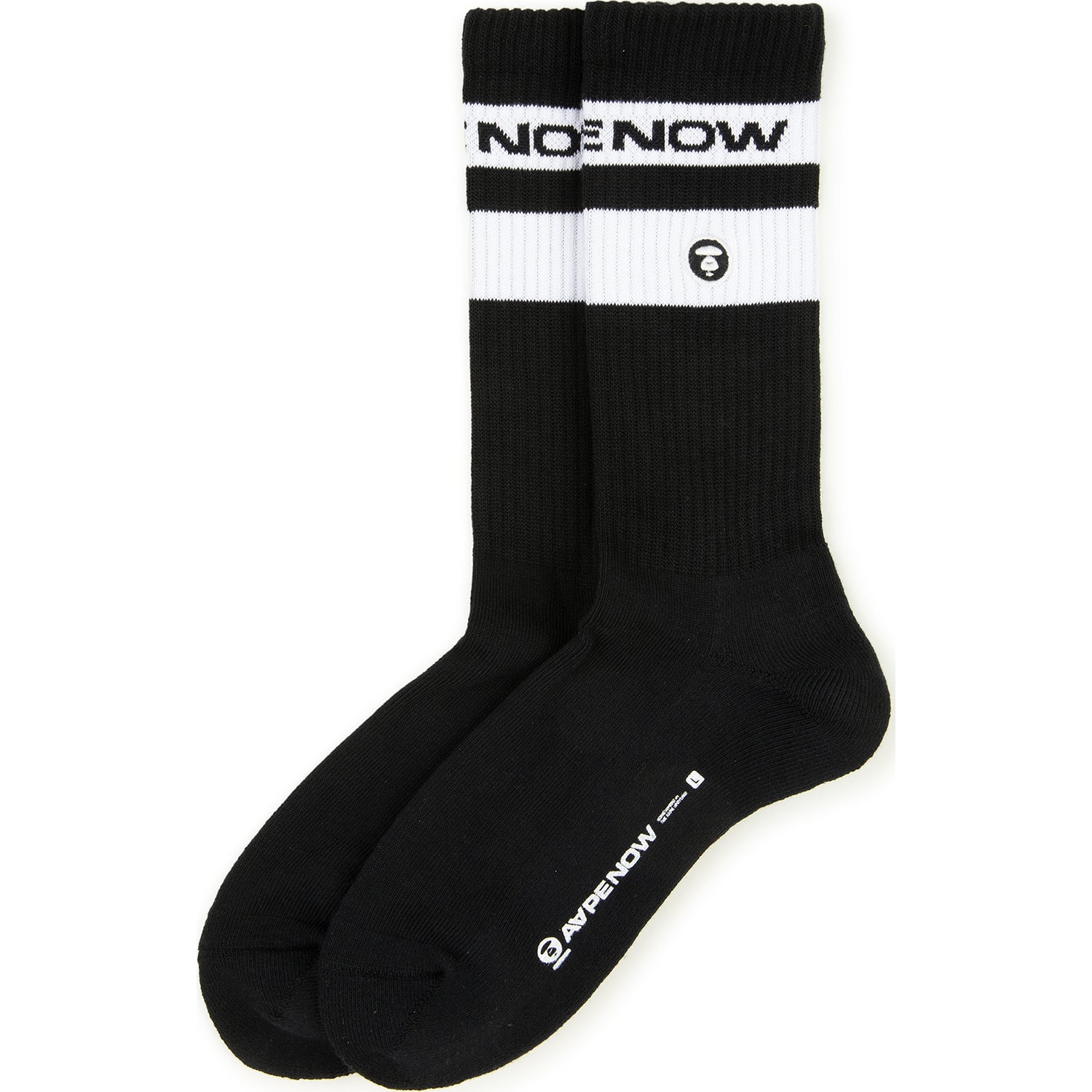 AAPSOM5135XXO/AAPENOW MOONFACE LOGO CREW SOCKS
