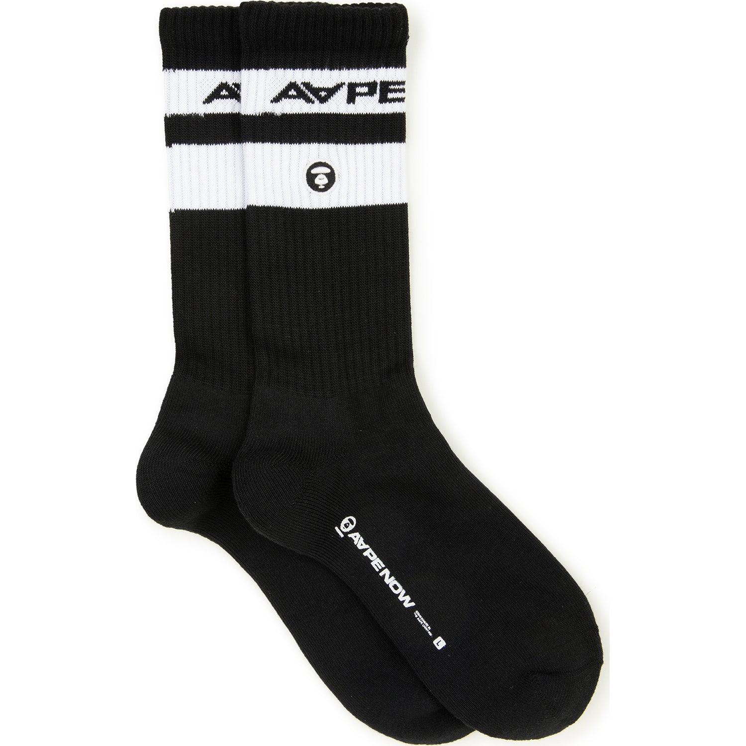 AAPSOM5135XXO/AAPENOW MOONFACE LOGO CREW SOCKS