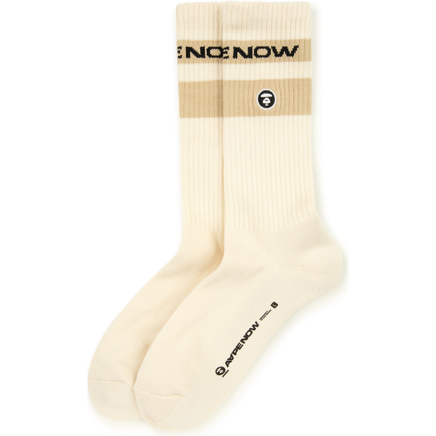 AAPSOM5135XXO/AAPENOW MOONFACE LOGO CREW SOCKS