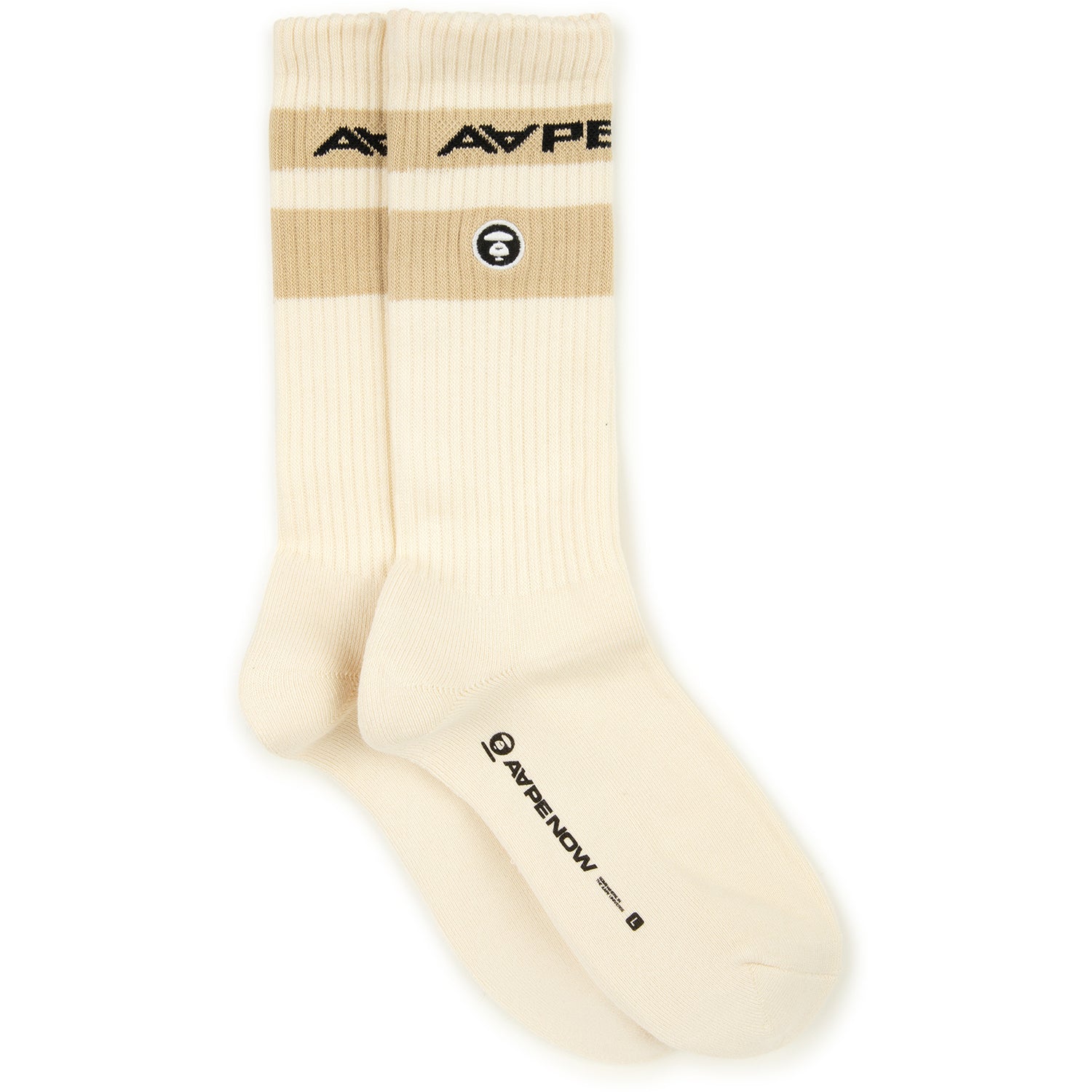 AAPSOM5135XXO/AAPENOW MOONFACE LOGO CREW SOCKS