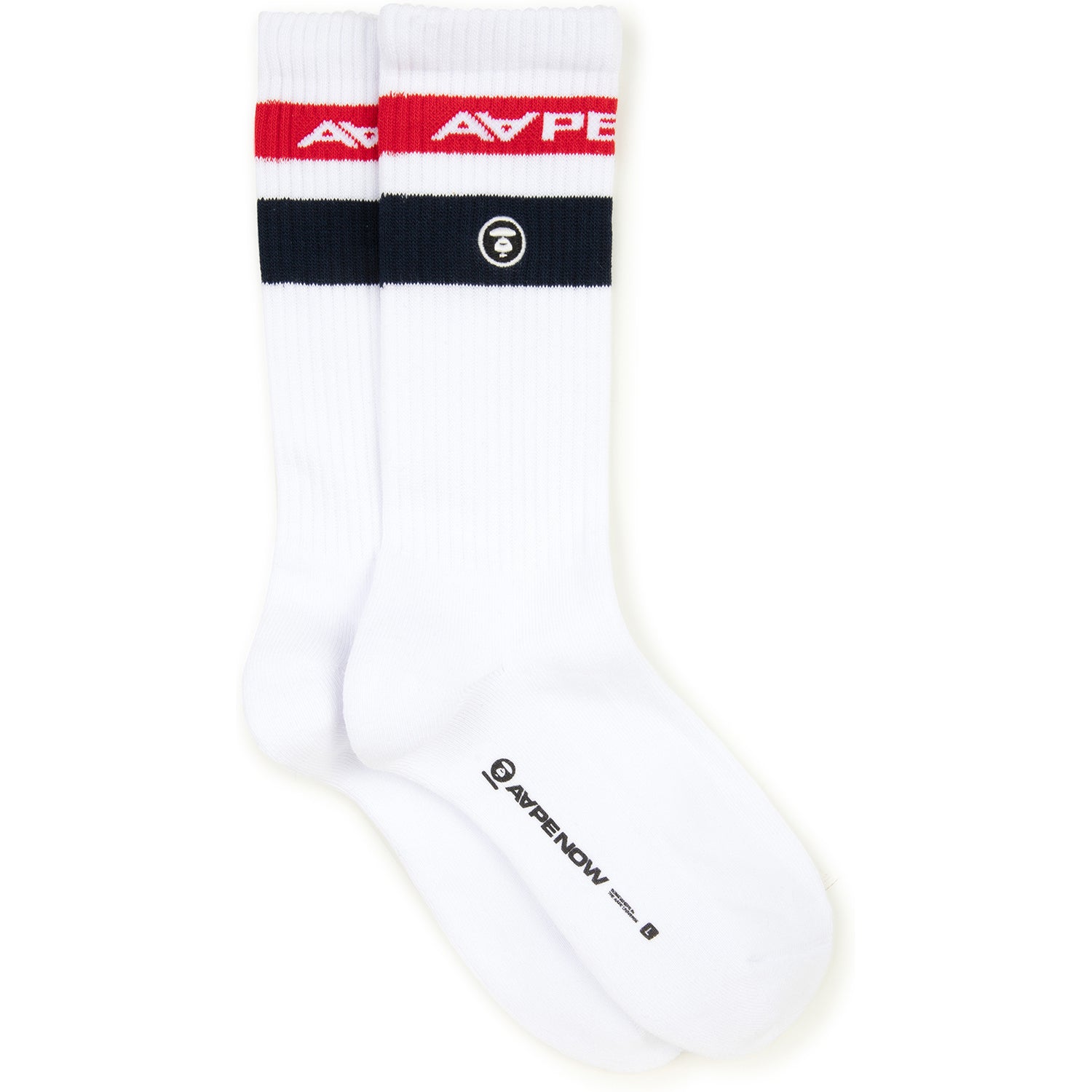 AAPSOM5135XXO/AAPENOW MOONFACE LOGO CREW SOCKS