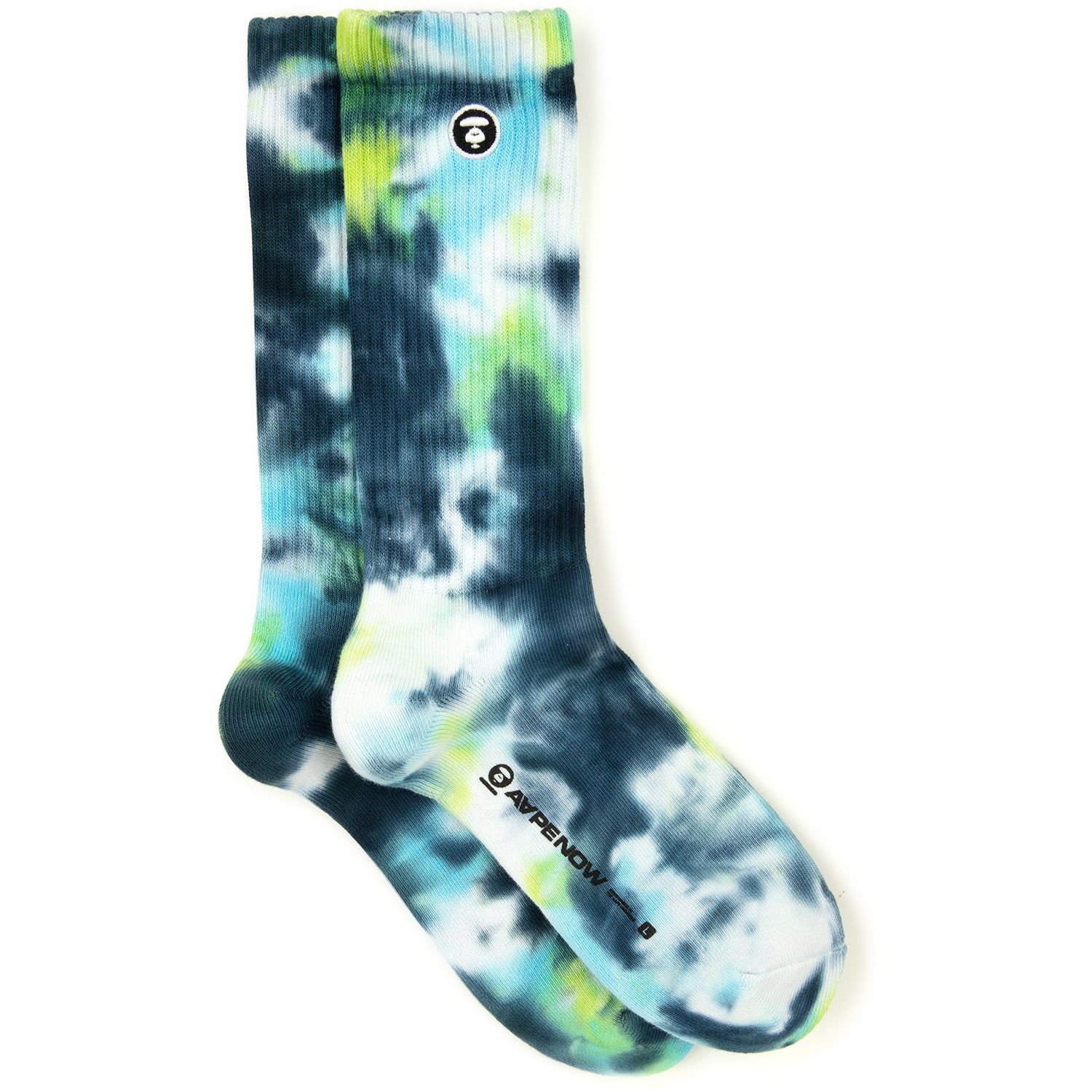 AAPSOM5190XXO/AAPENOW MOONFACE LOGO TIE-DYE CREW SOCKS