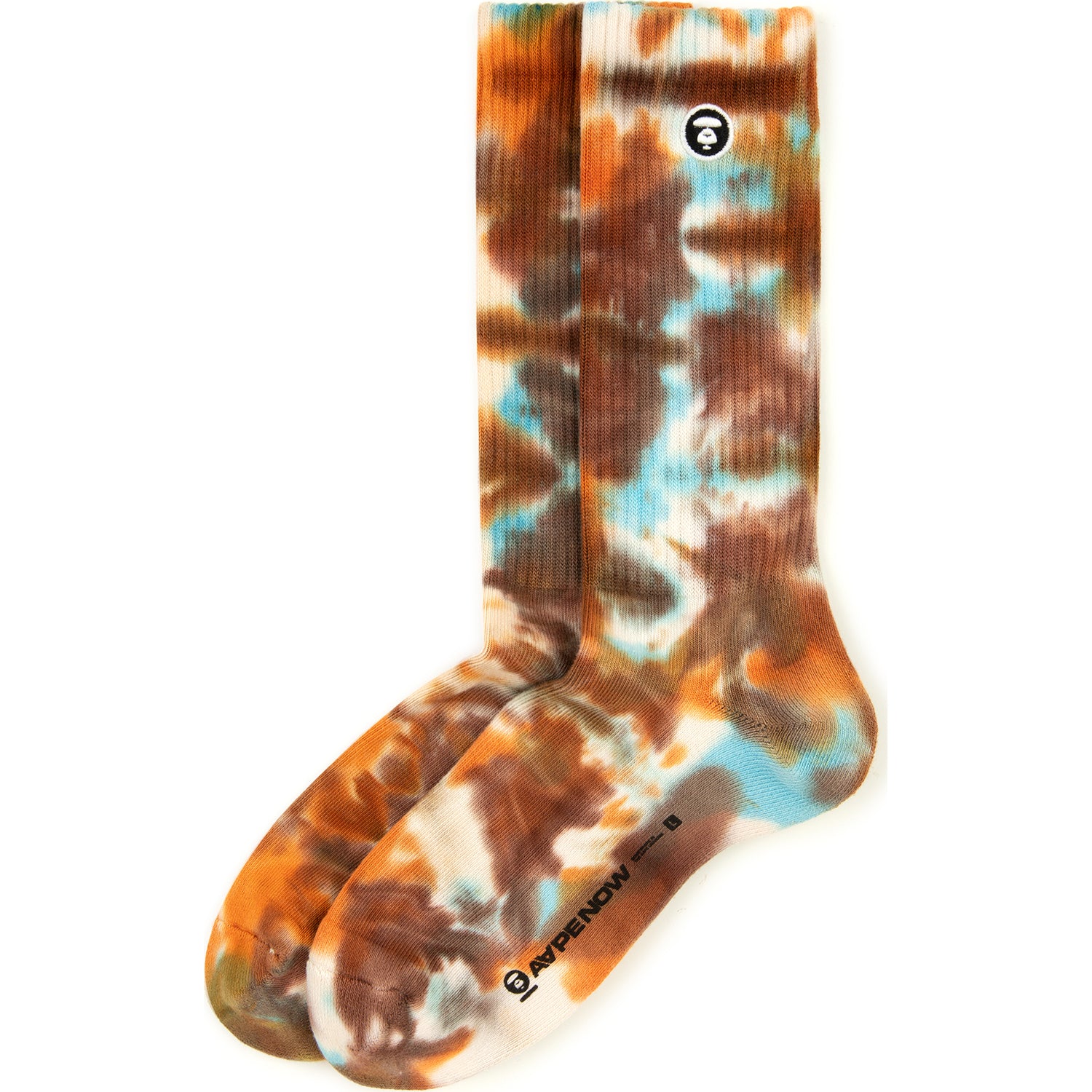 AAPSOM5190XXO/AAPENOW MOONFACE LOGO TIE-DYE CREW SOCKS
