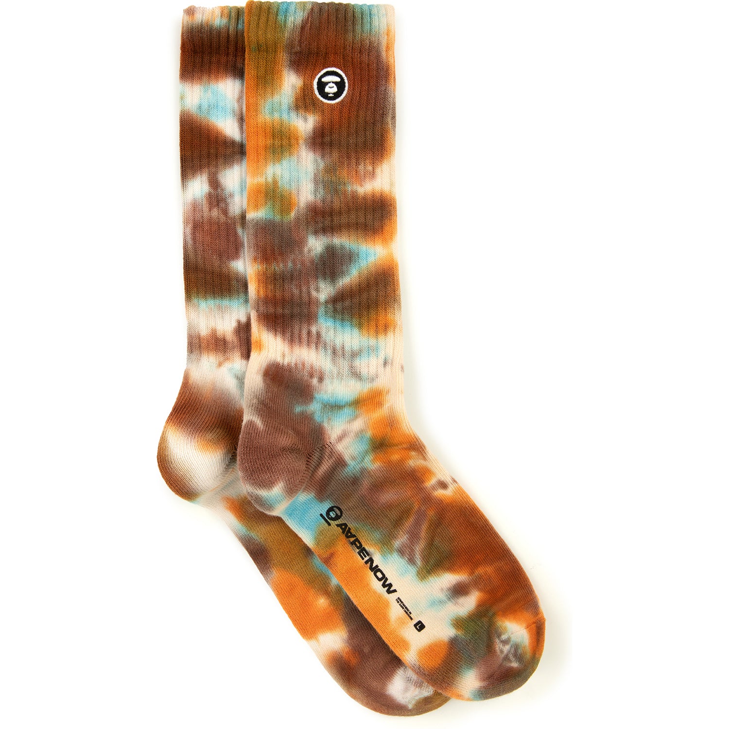 AAPSOM5190XXO/AAPENOW MOONFACE LOGO TIE-DYE CREW SOCKS