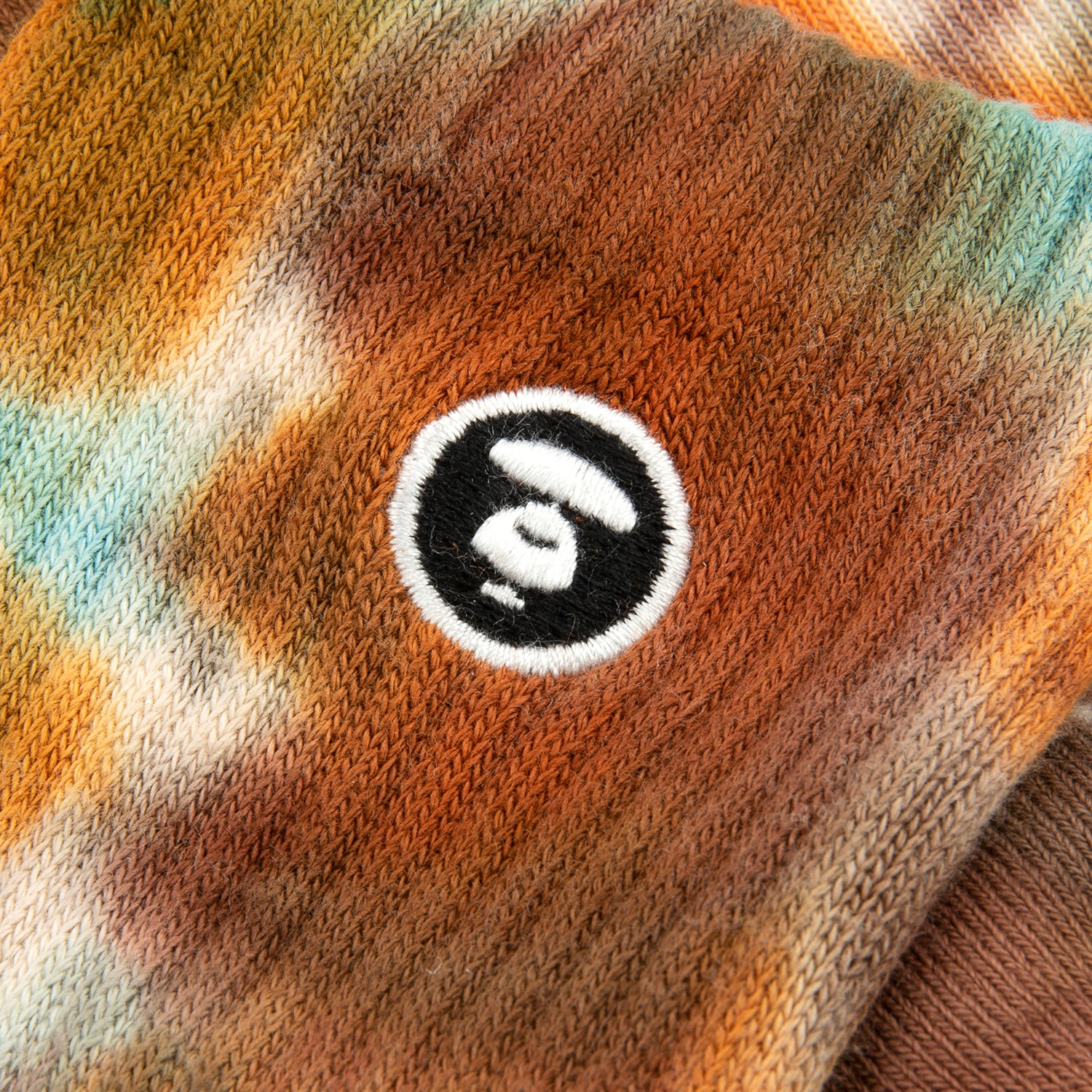 AAPSOM5190XXO/AAPENOW MOONFACE LOGO TIE-DYE CREW SOCKS