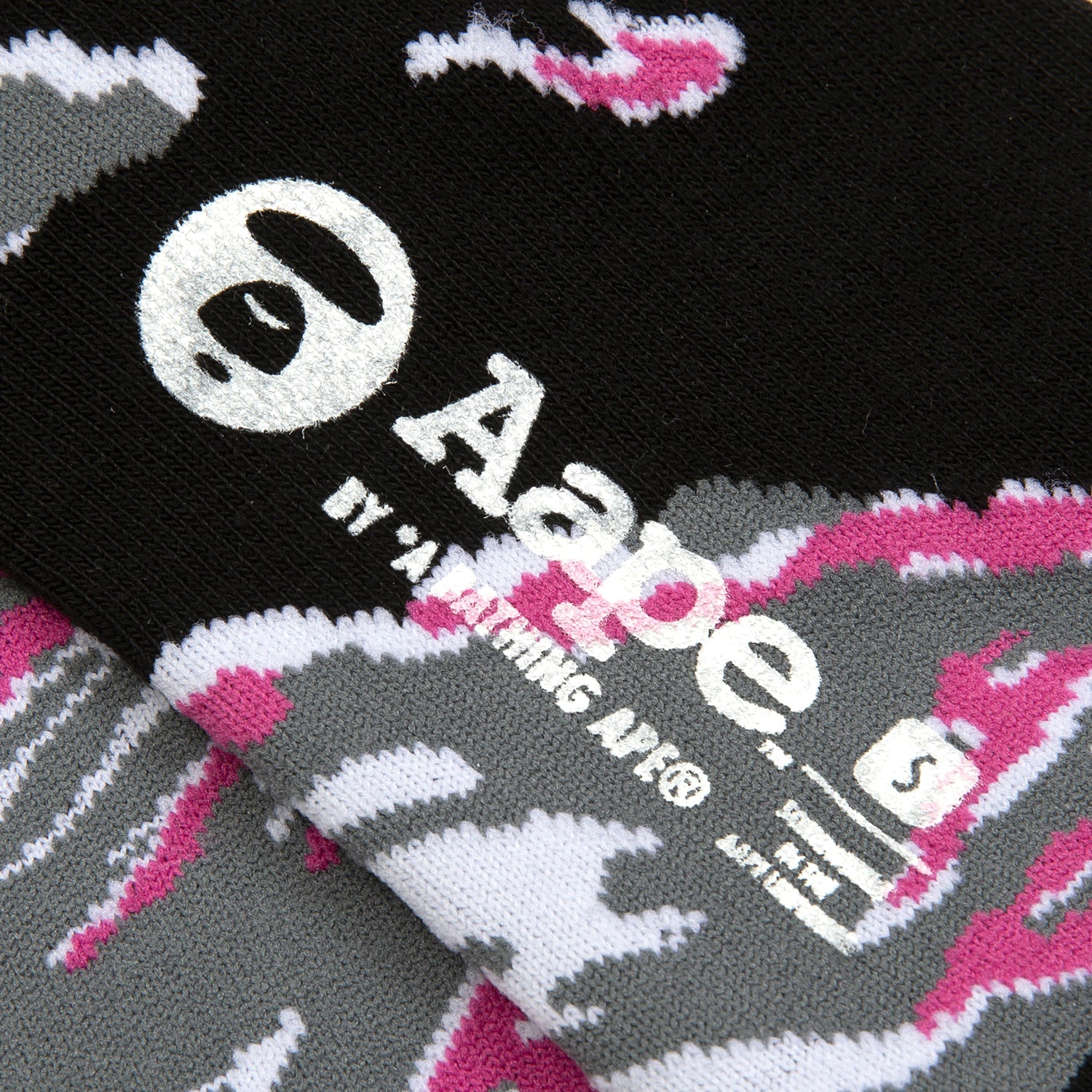 MOONFACE EMBROIDERED CAMO SOCKS