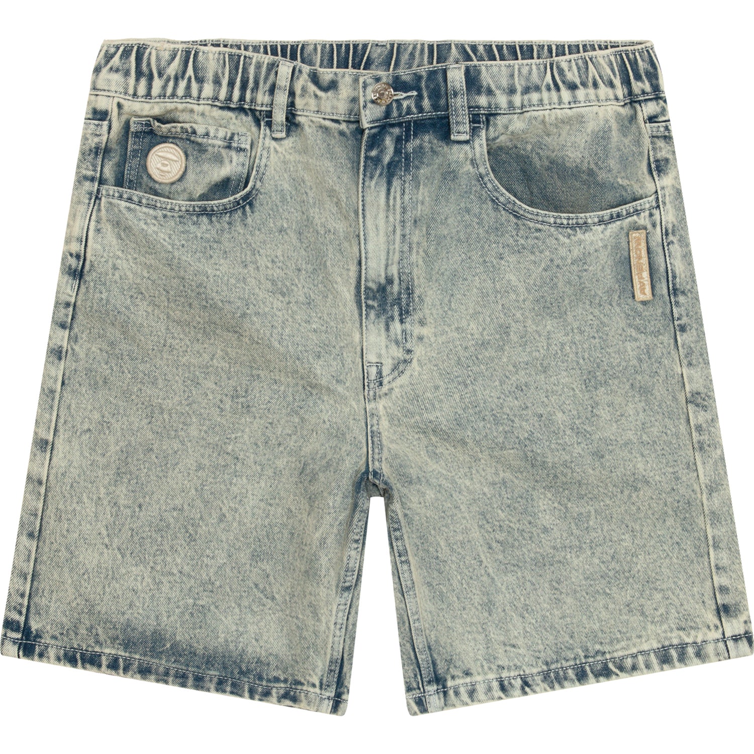 AAPSPMB668XBO/AAPENOW MOONFACE LOGO DENIM SHORTS