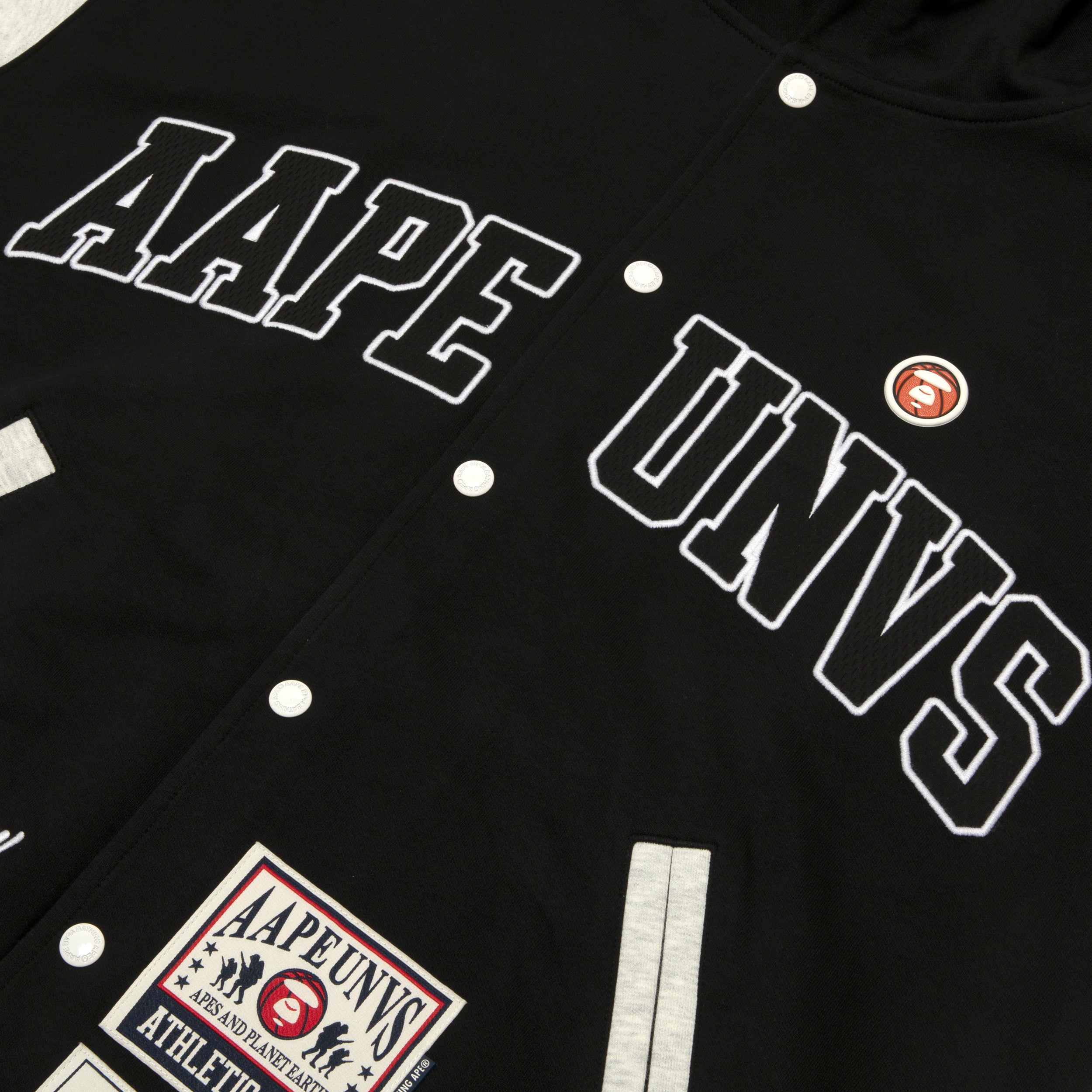 MOONFACE HOODED BASEBALL JACKET