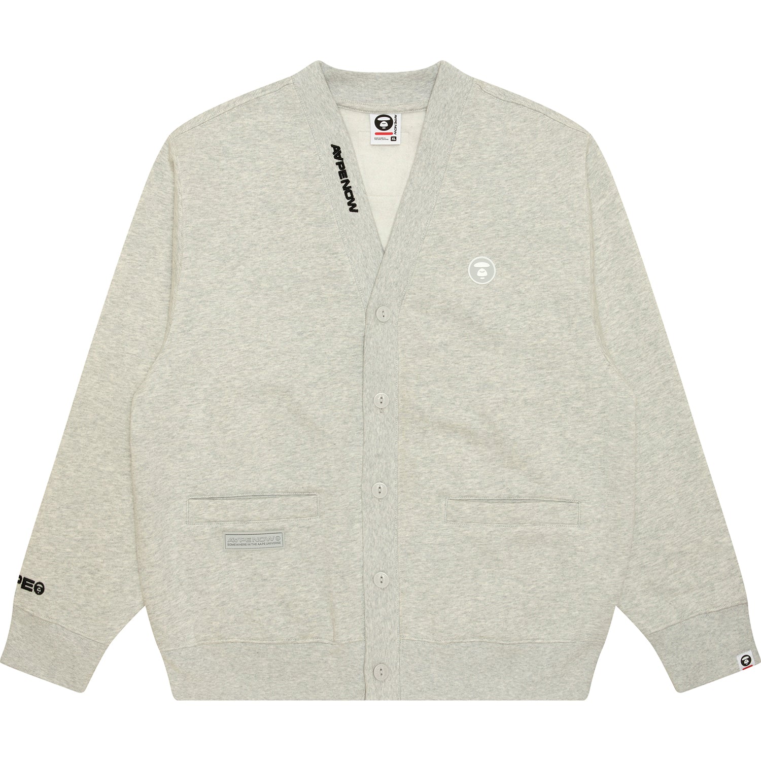 AAPE NOW MOONFACE LOGO BUTTON DOWN CARDIGAN