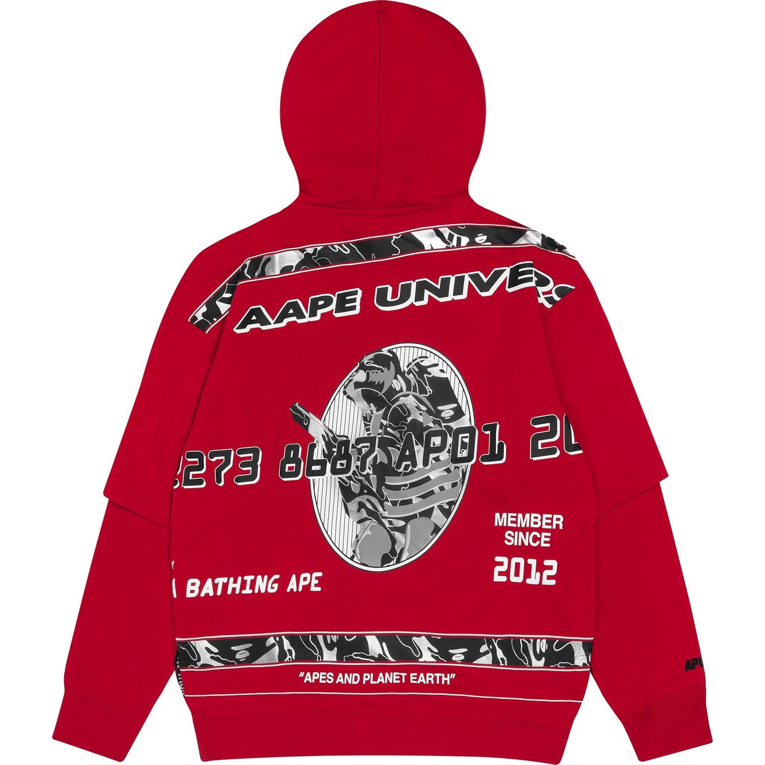AAPE APE FACE LAYERED HOODIE