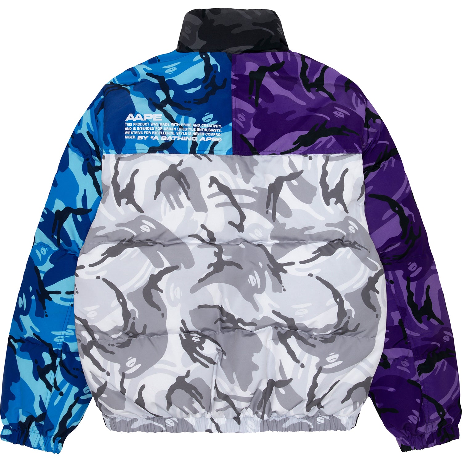 AAPE MOONFACE CAMO ZIP DOWN JACKET