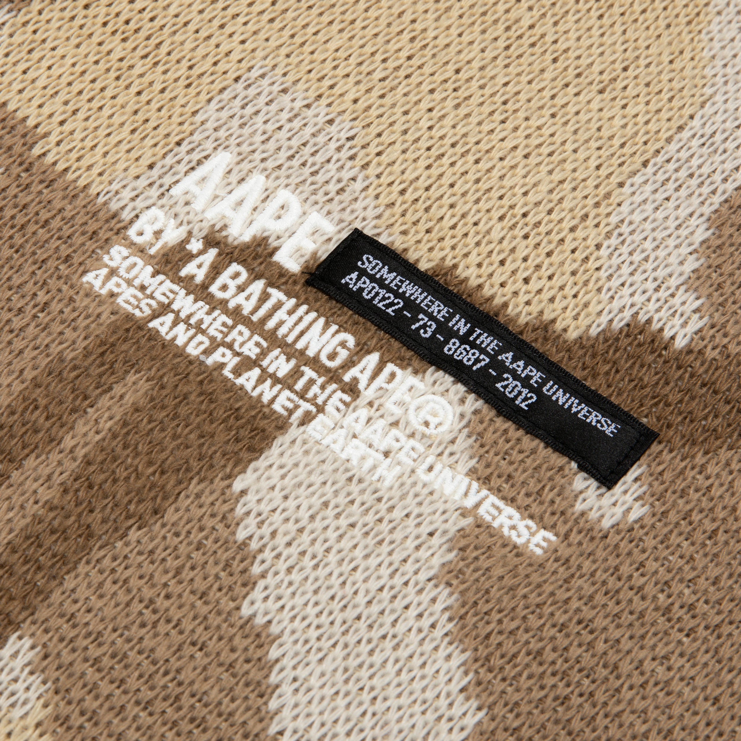 AAPE MOONFACE INTARSIA CAMO SWEATER