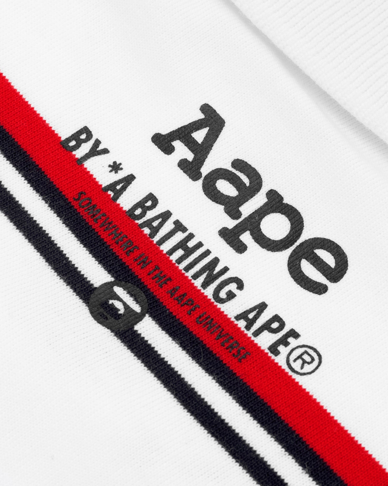 AAPE APE FACE STRIPED POLO SHIRT