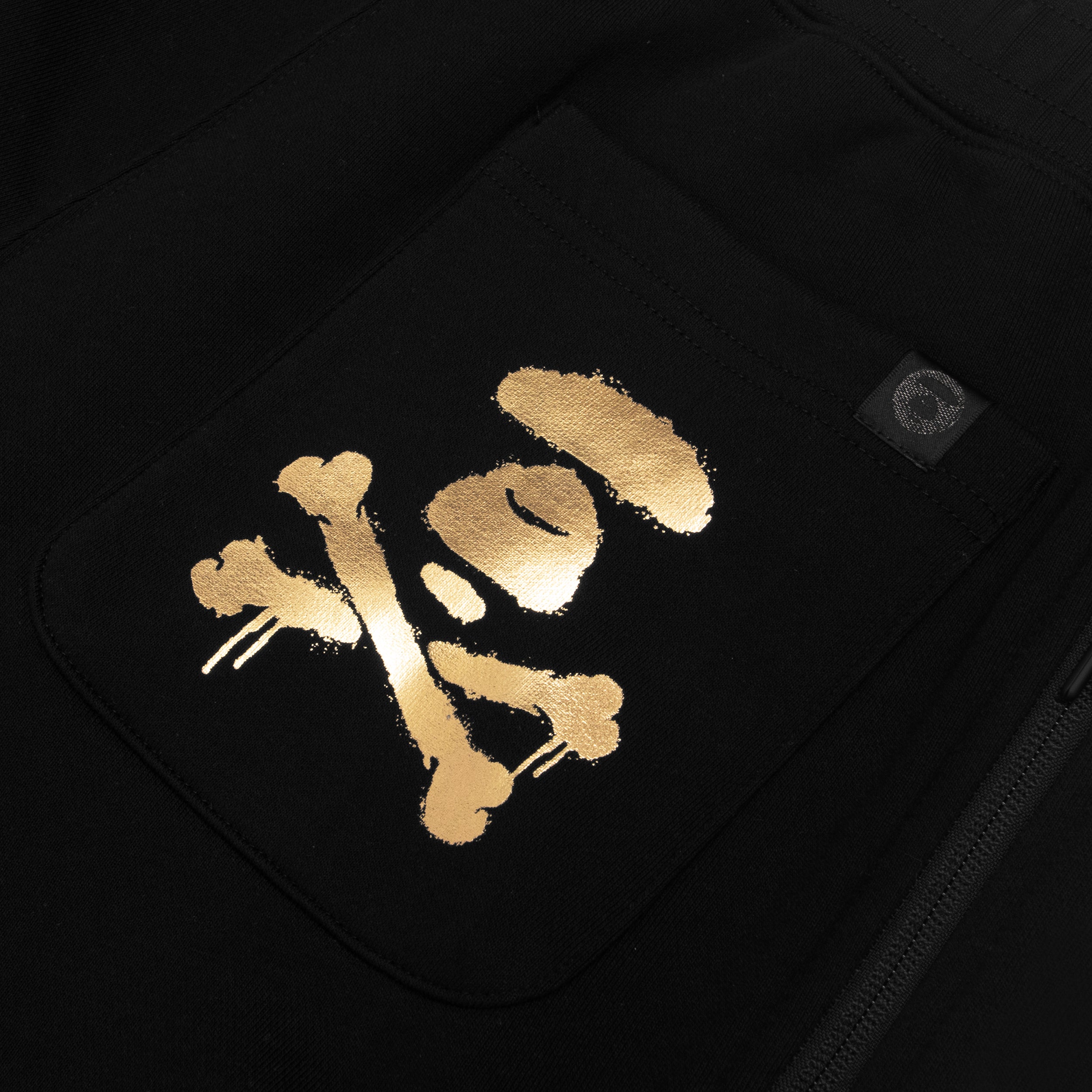 AAPE LOGO BADGE ZIPPER SWEATPANTS