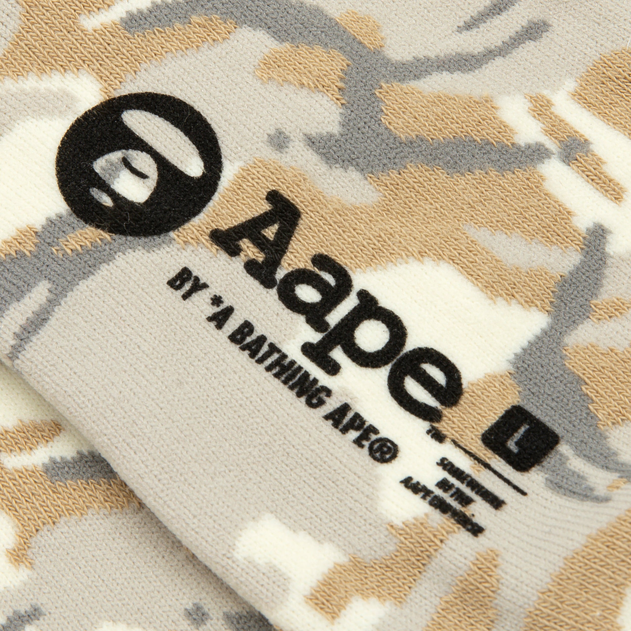 MOONFACE EMBROIDERED CAMO CREW SOCKS