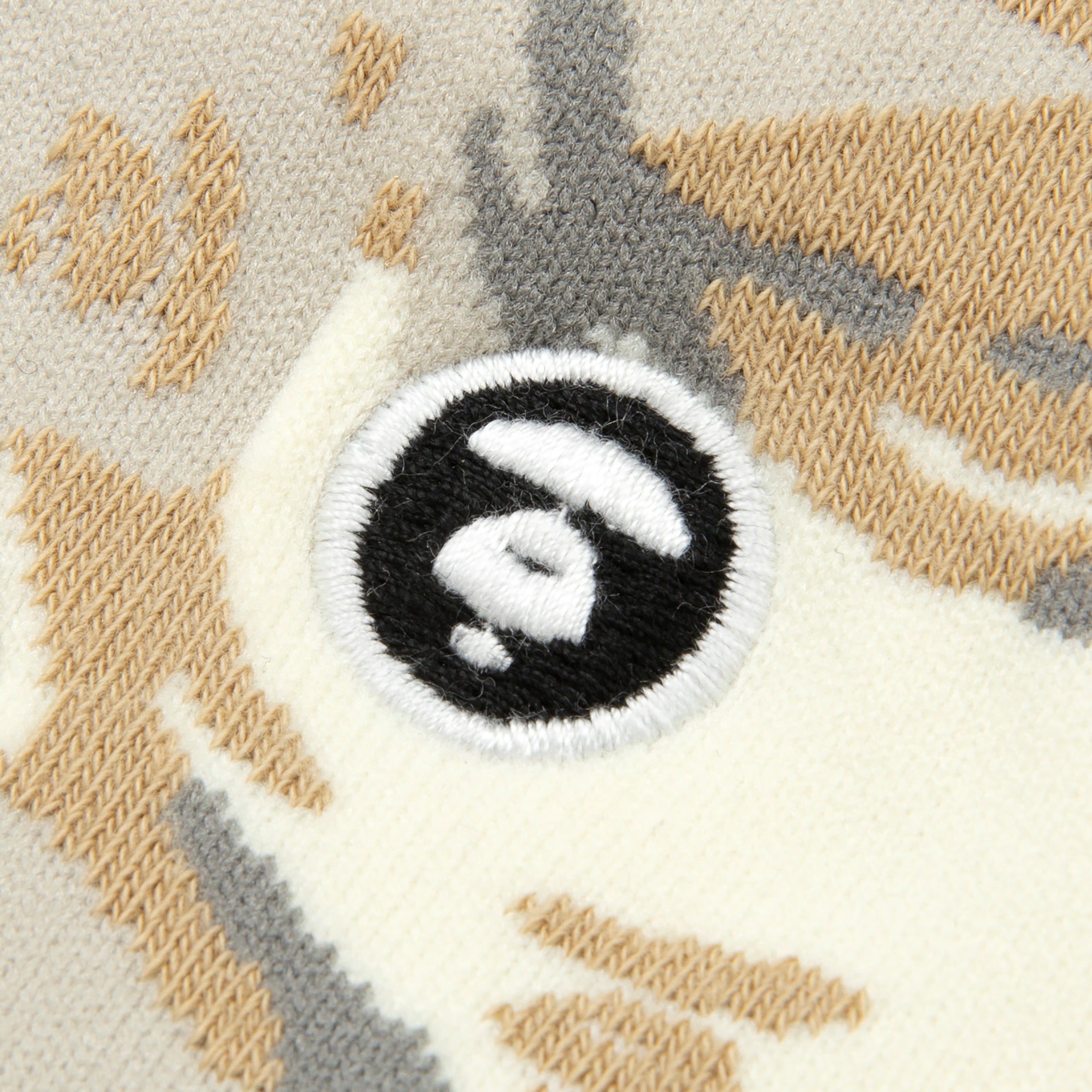 MOONFACE EMBROIDERED CAMO CREW SOCKS