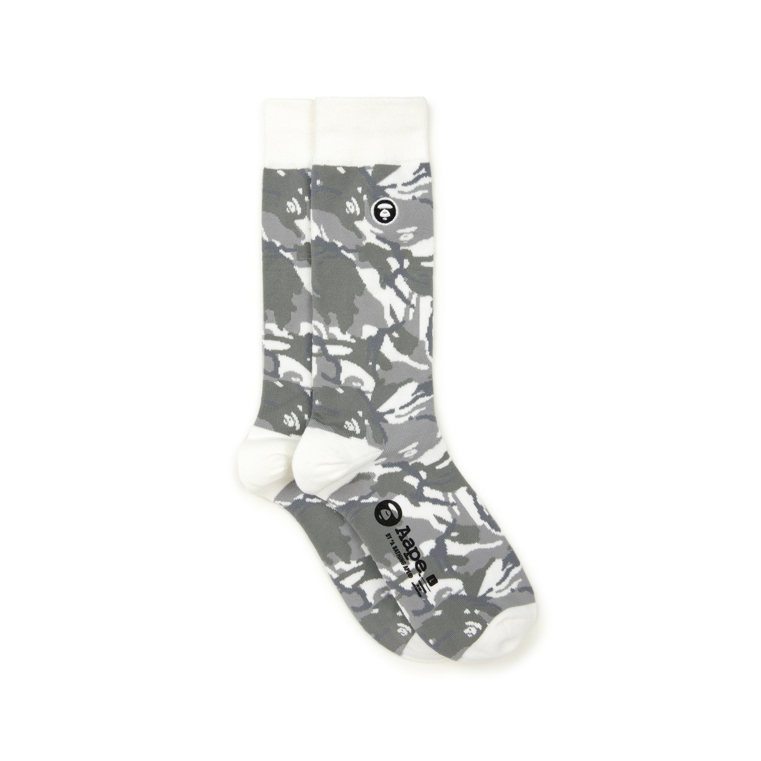 MOONFACE EMBROIDERED CAMO CREW SOCKS