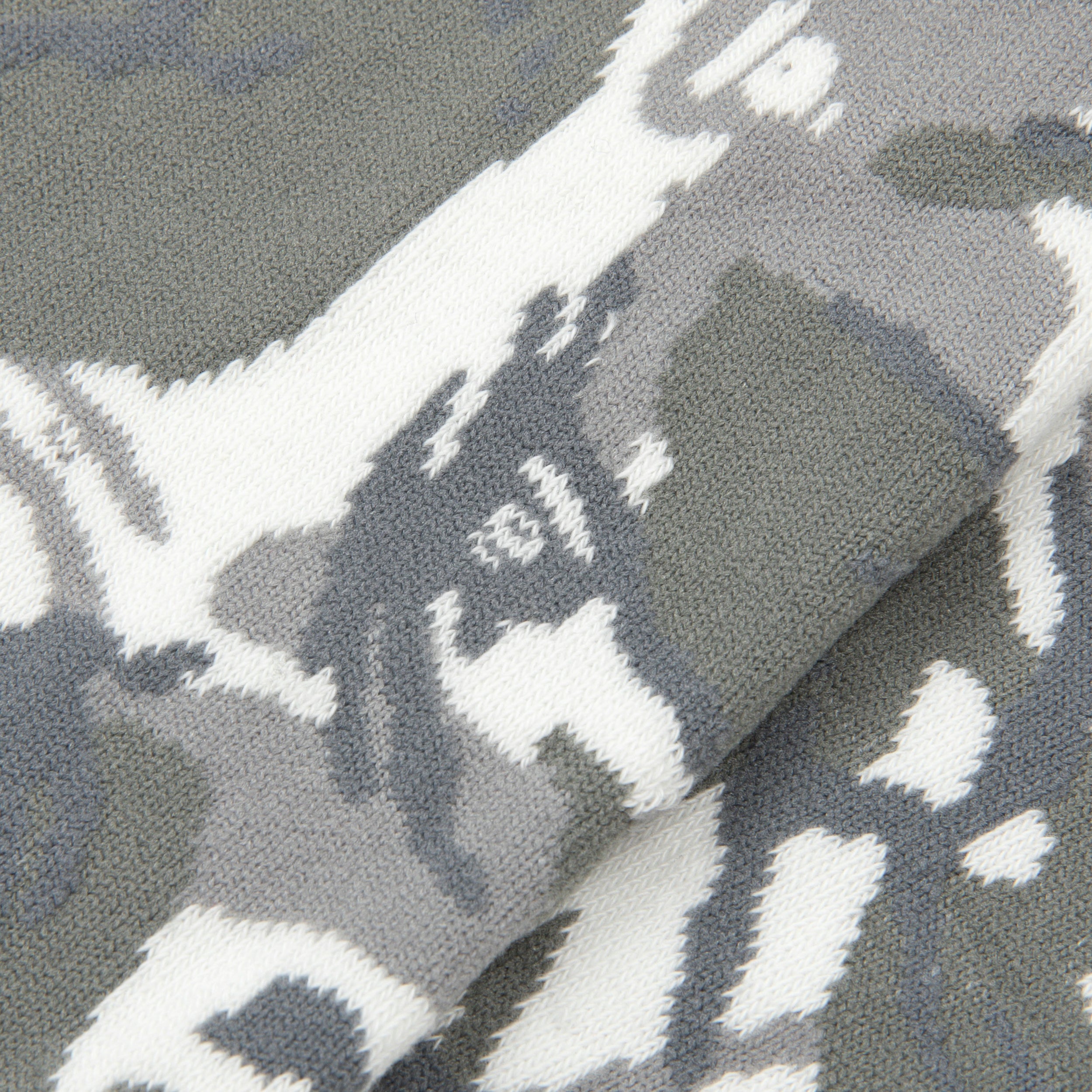 MOONFACE EMBROIDERED CAMO CREW SOCKS