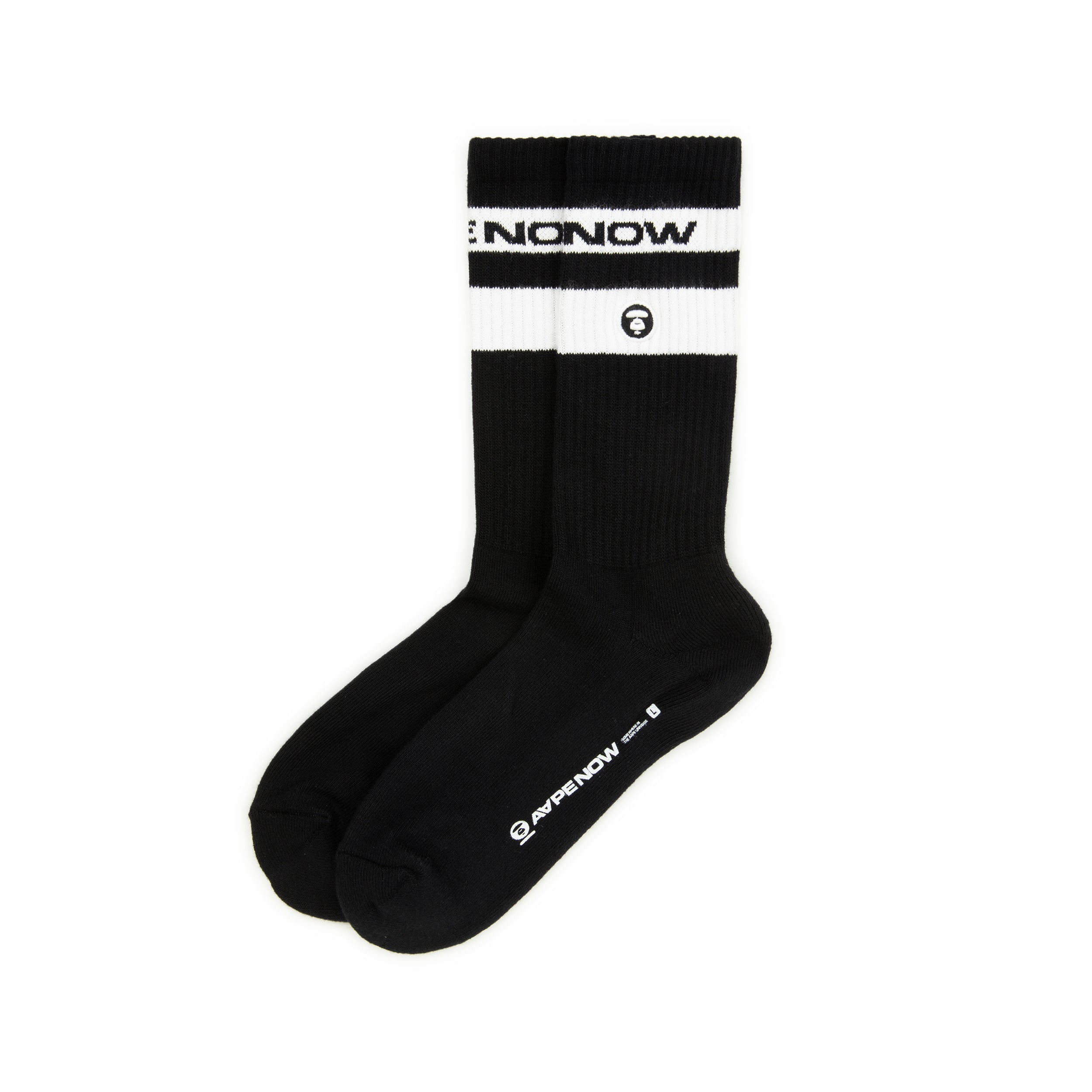 MOONFACE EMBROIDERED STRIPED SOCKS
