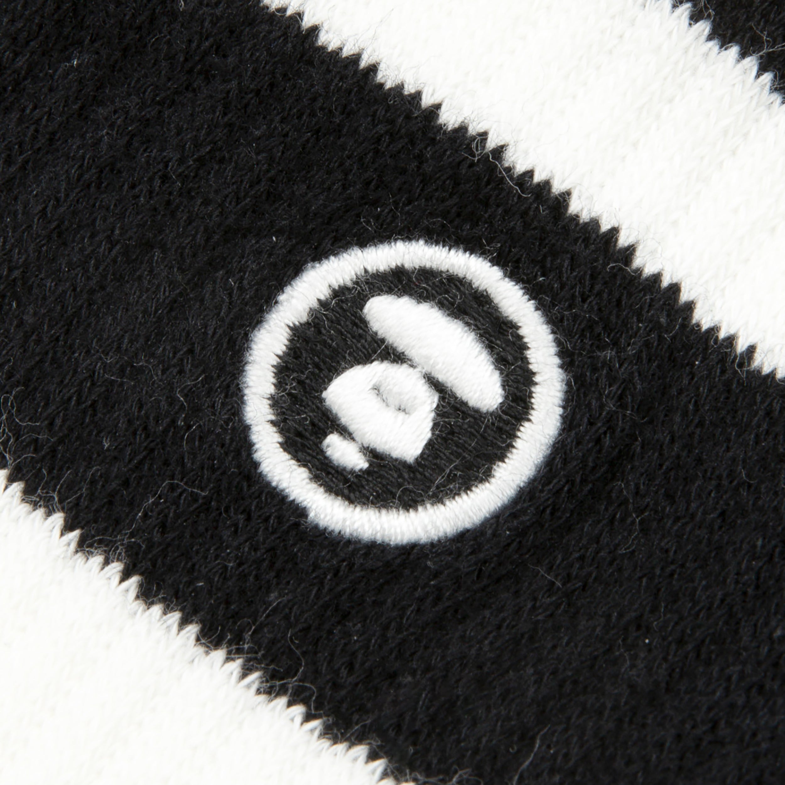 MOONFACE EMBROIDERED STRIPED SOCKS