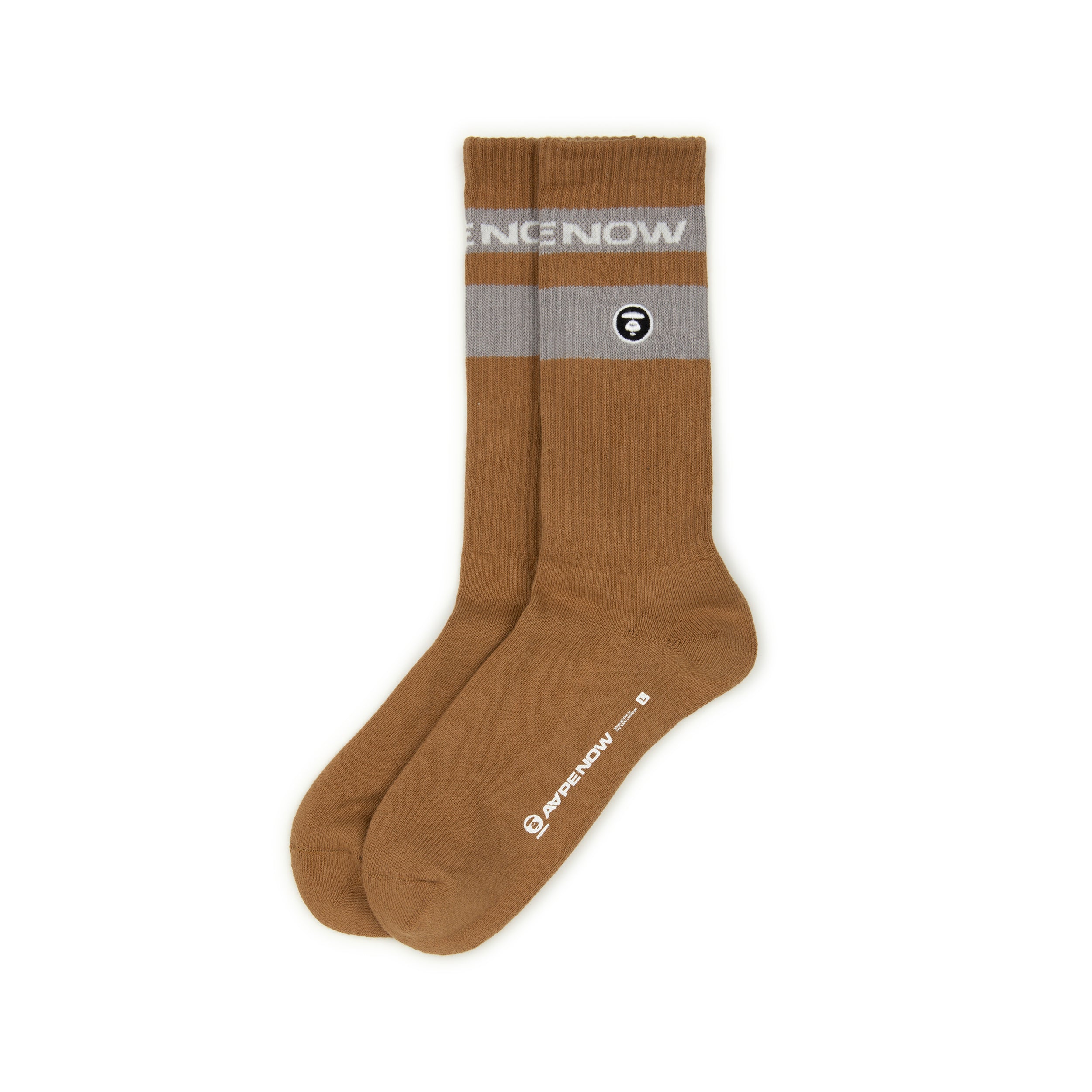 MOONFACE EMBROIDERED STRIPED SOCKS