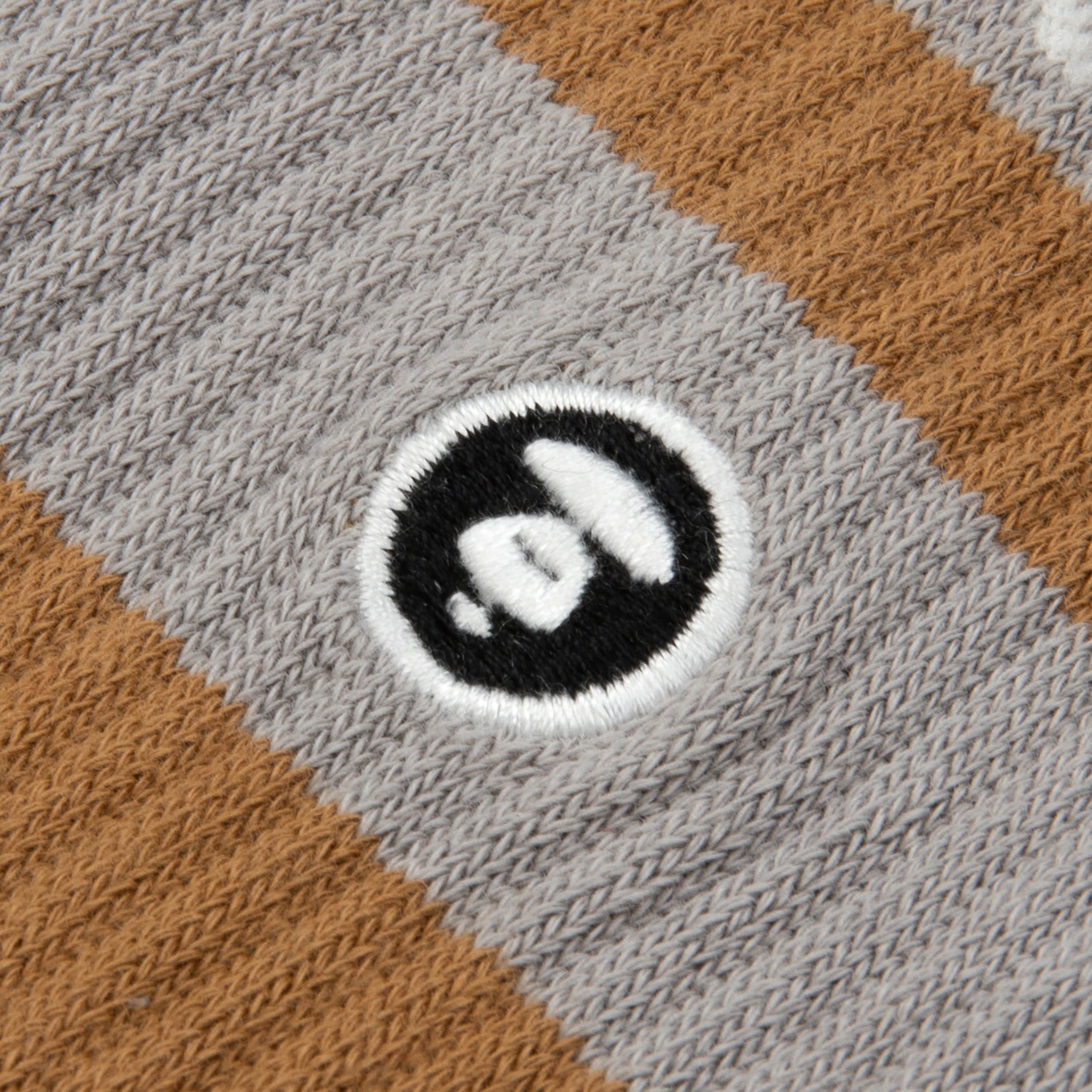 MOONFACE EMBROIDERED STRIPED SOCKS