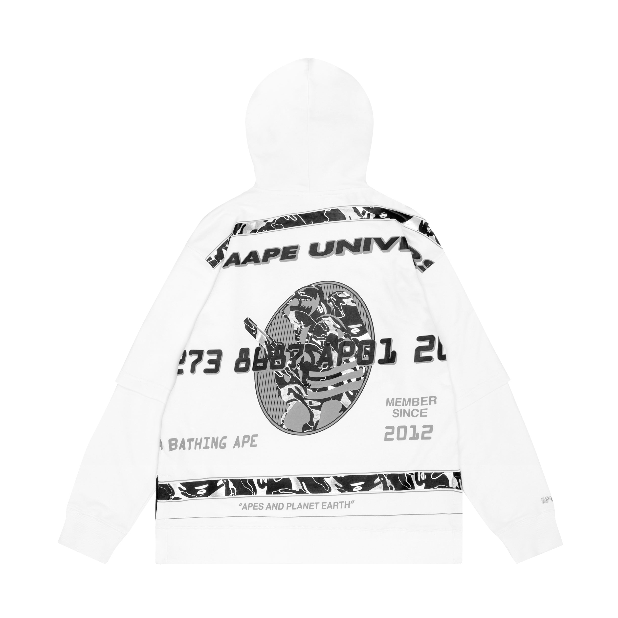 AAPE APE FACE LAYERED HOODIE