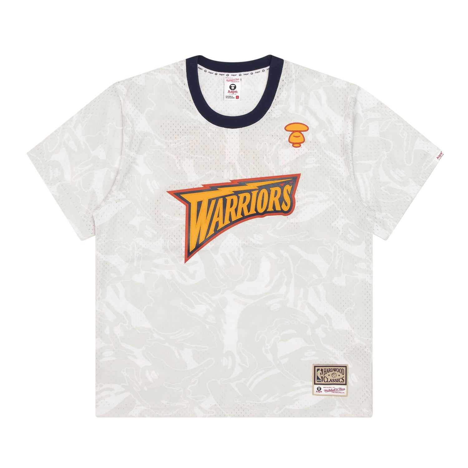 AAPE X MITCHELL & NESS WARRIORS MESH TEE