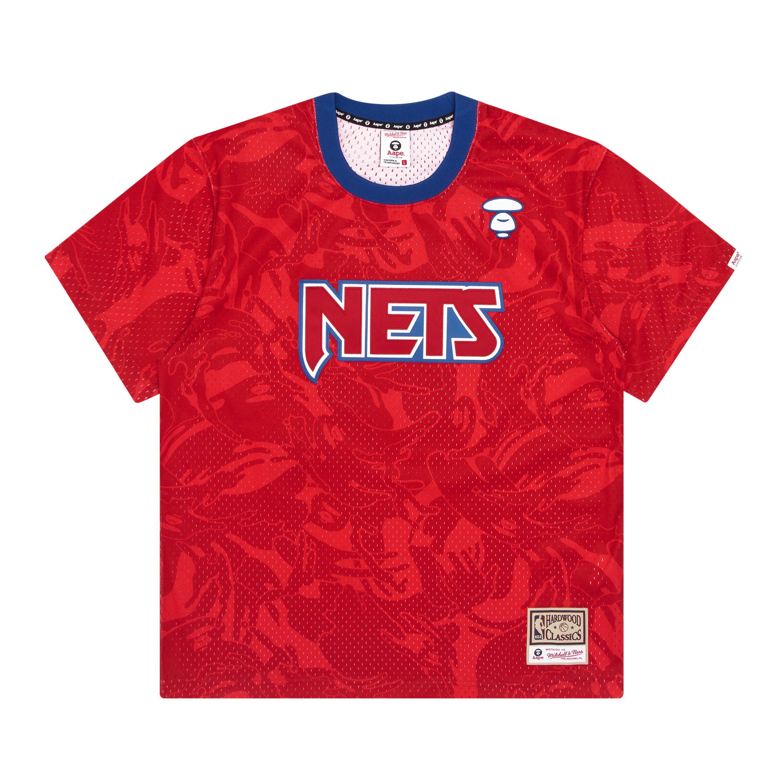AAPE X MITCHELL & NESS NETS MESH TEE