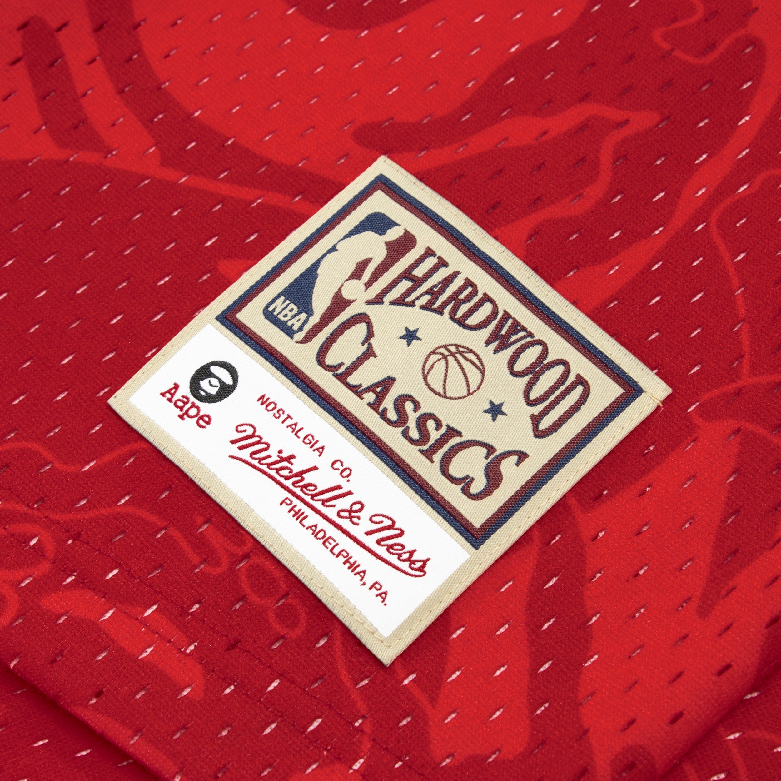 AAPE X MITCHELL & NESS NETS MESH TEE