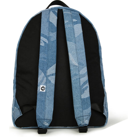 MOONFACE EMBROIDERED CAMO DENIM BACKPACK