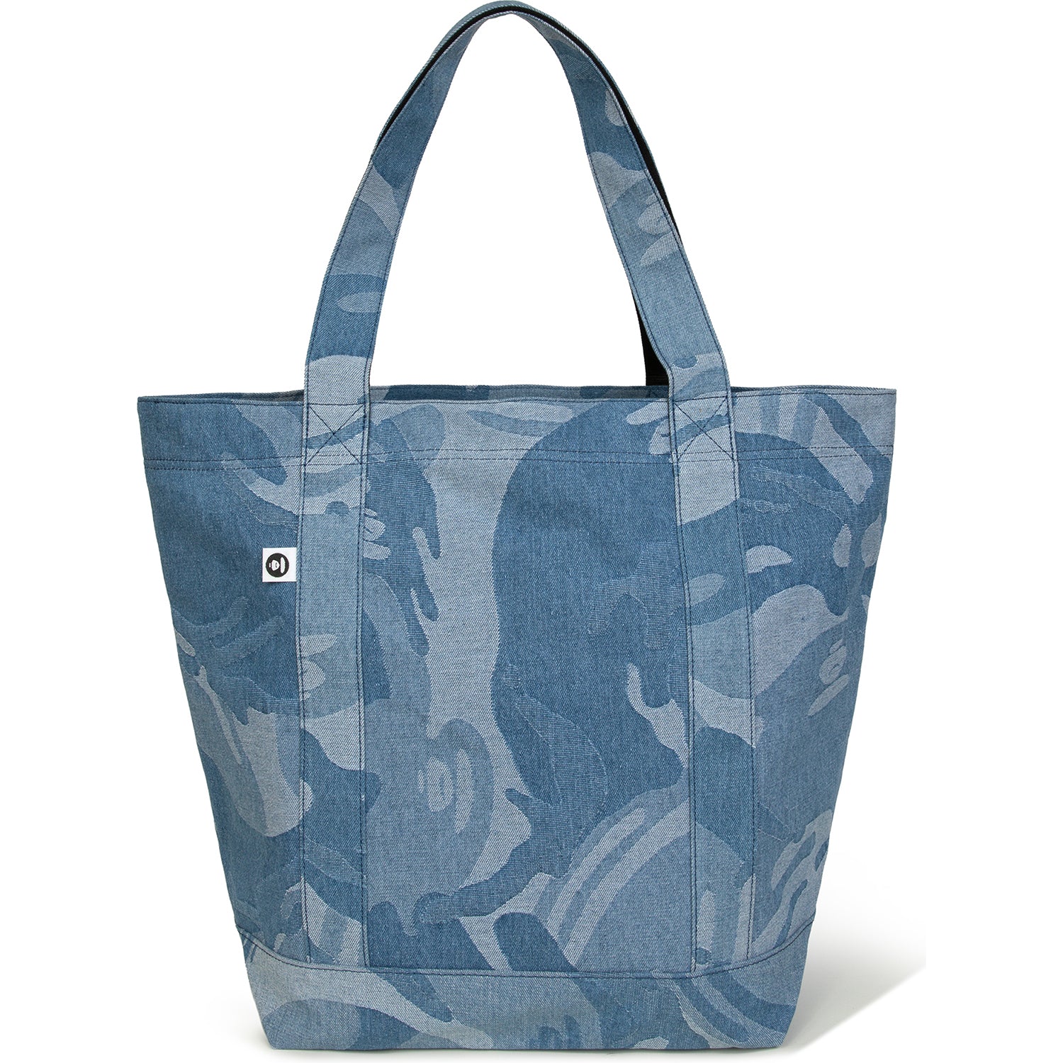 MOONFACE EMBROIDERED CAMO DENIM TOTE