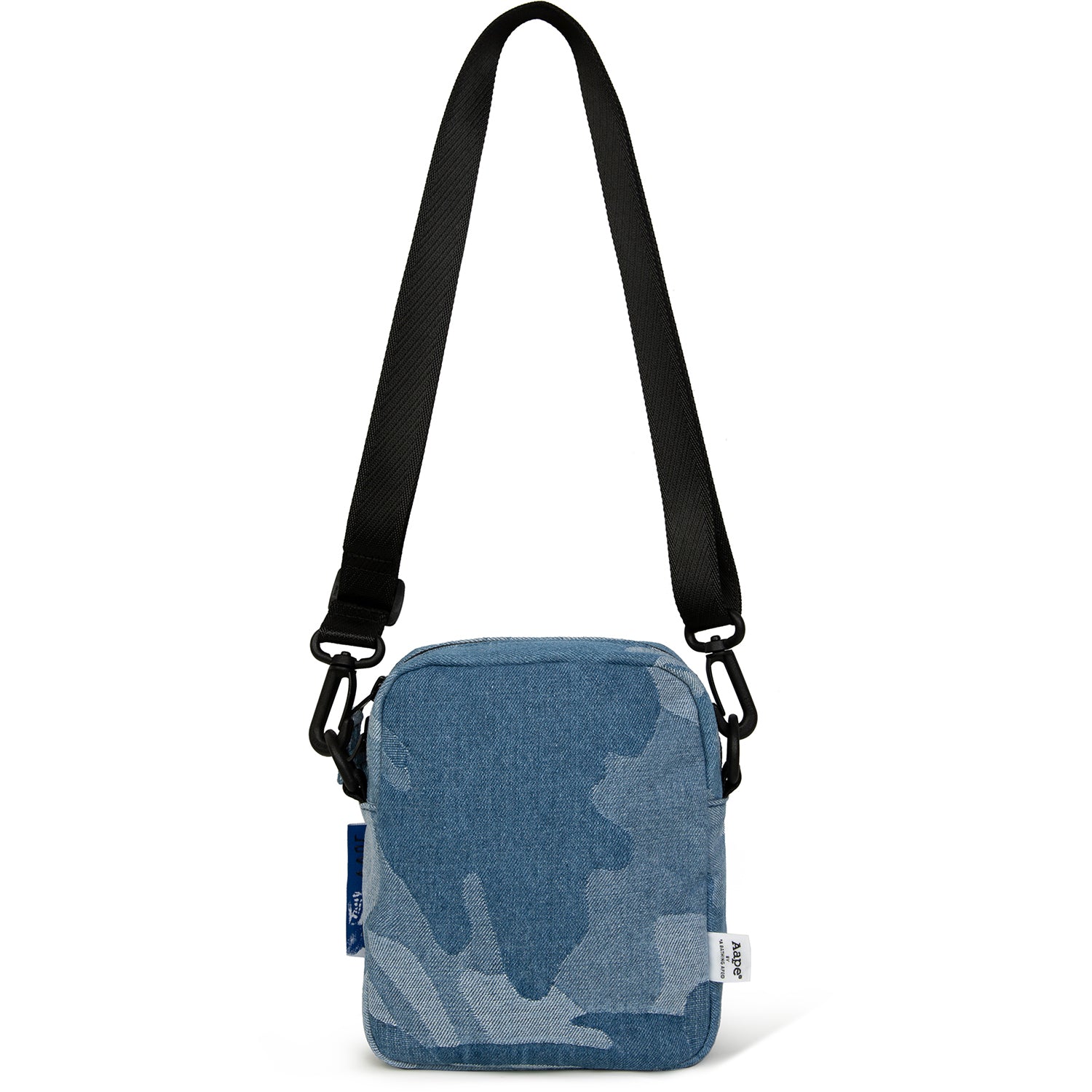 MOONFACE EMBROIDERED CAMO DENIM POUCH