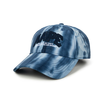 MOONFACE EMBROIDERED TIE-DYE BASEBALL CAP