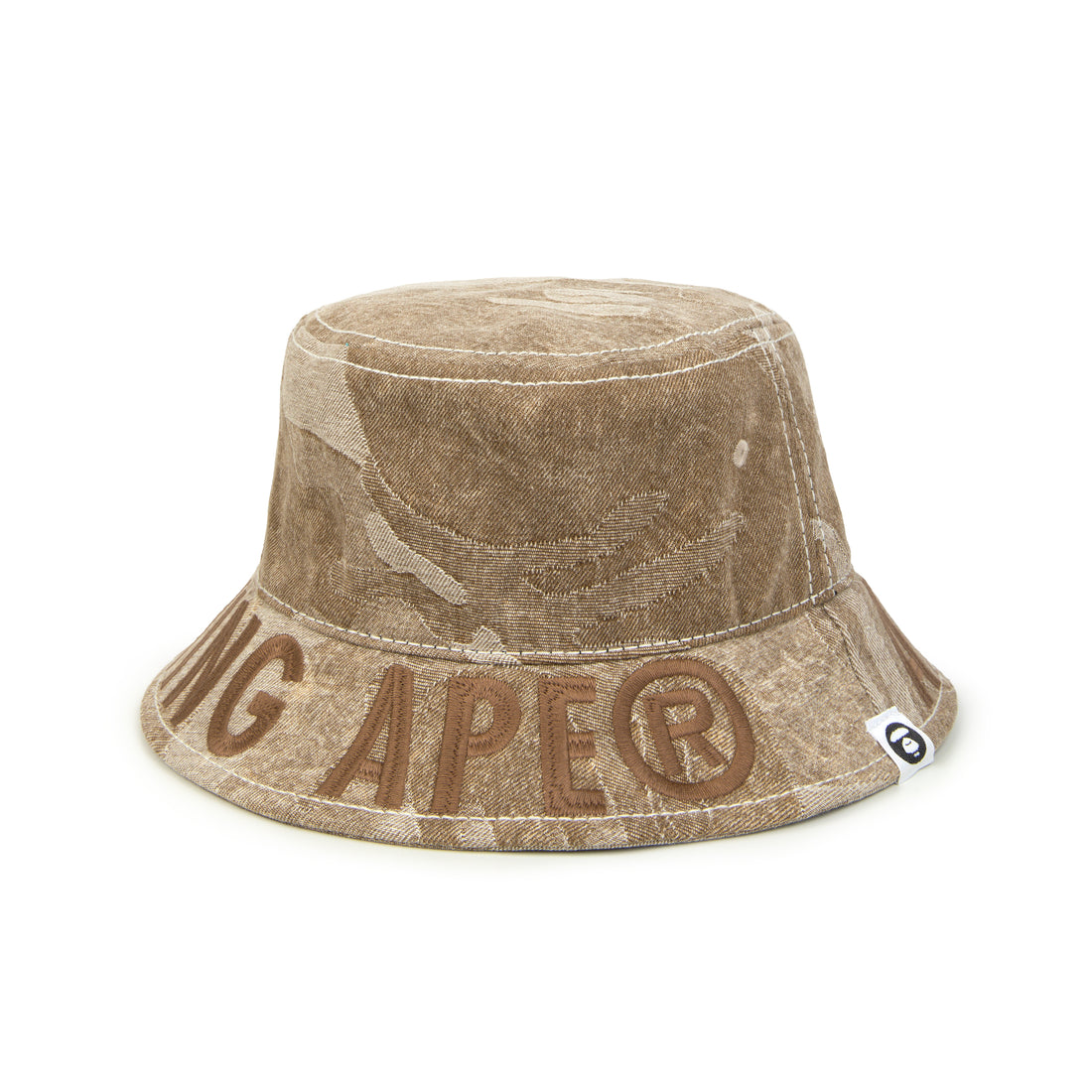 MOONFACE CAMO DENIM BUCKET HAT