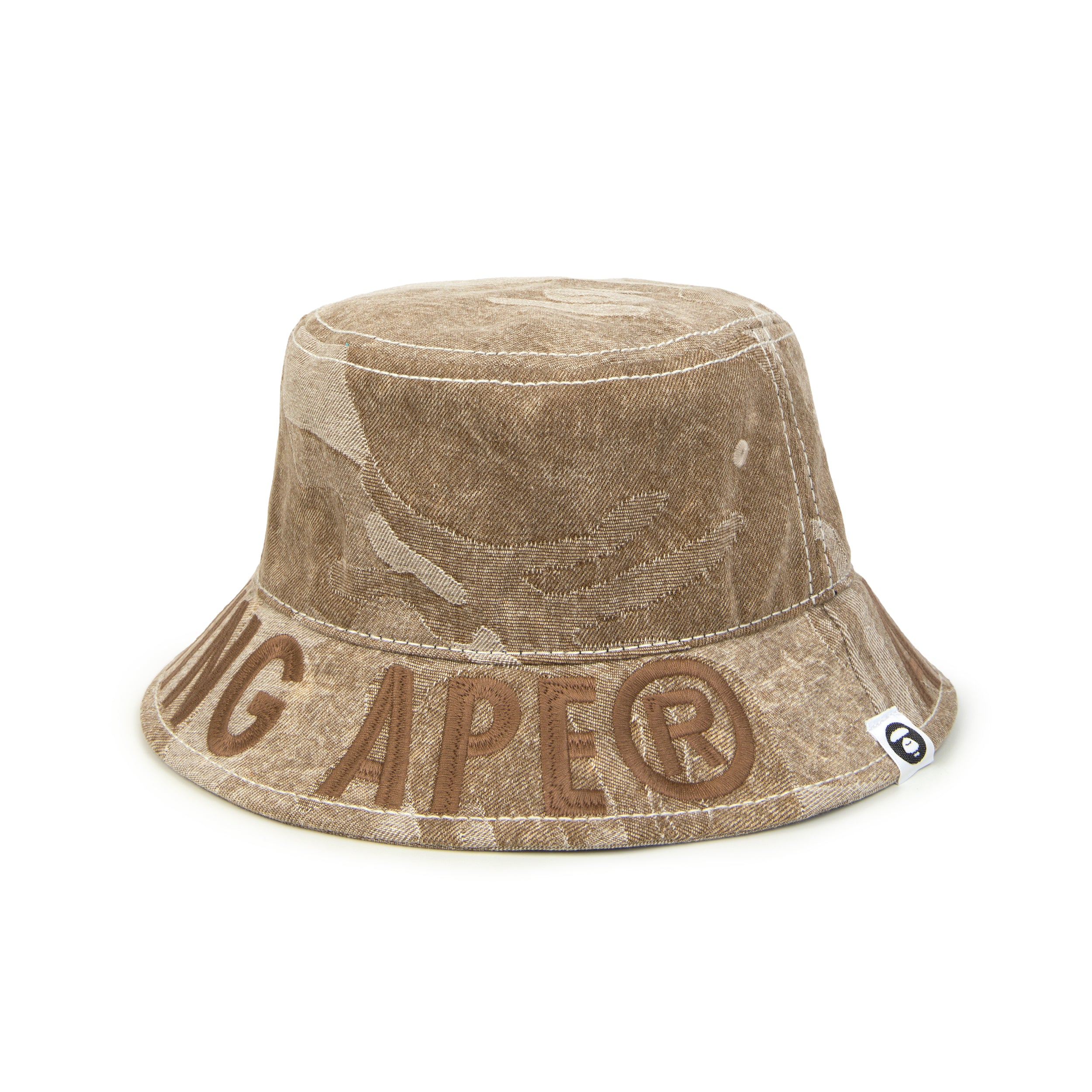 MOONFACE CAMO DENIM BUCKET HAT