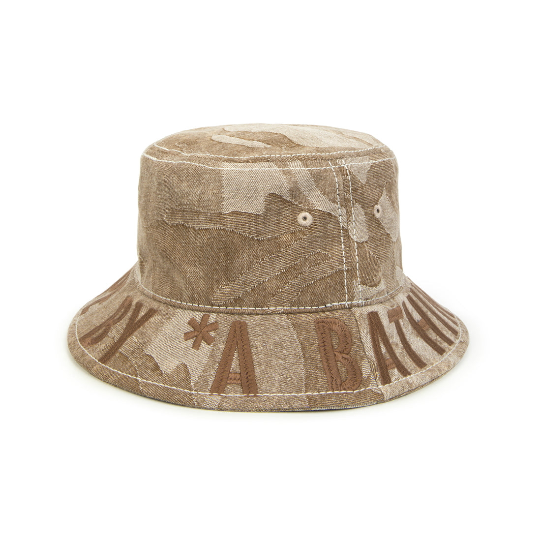 MOONFACE CAMO DENIM BUCKET HAT