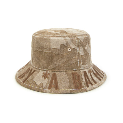 MOONFACE CAMO DENIM BUCKET HAT