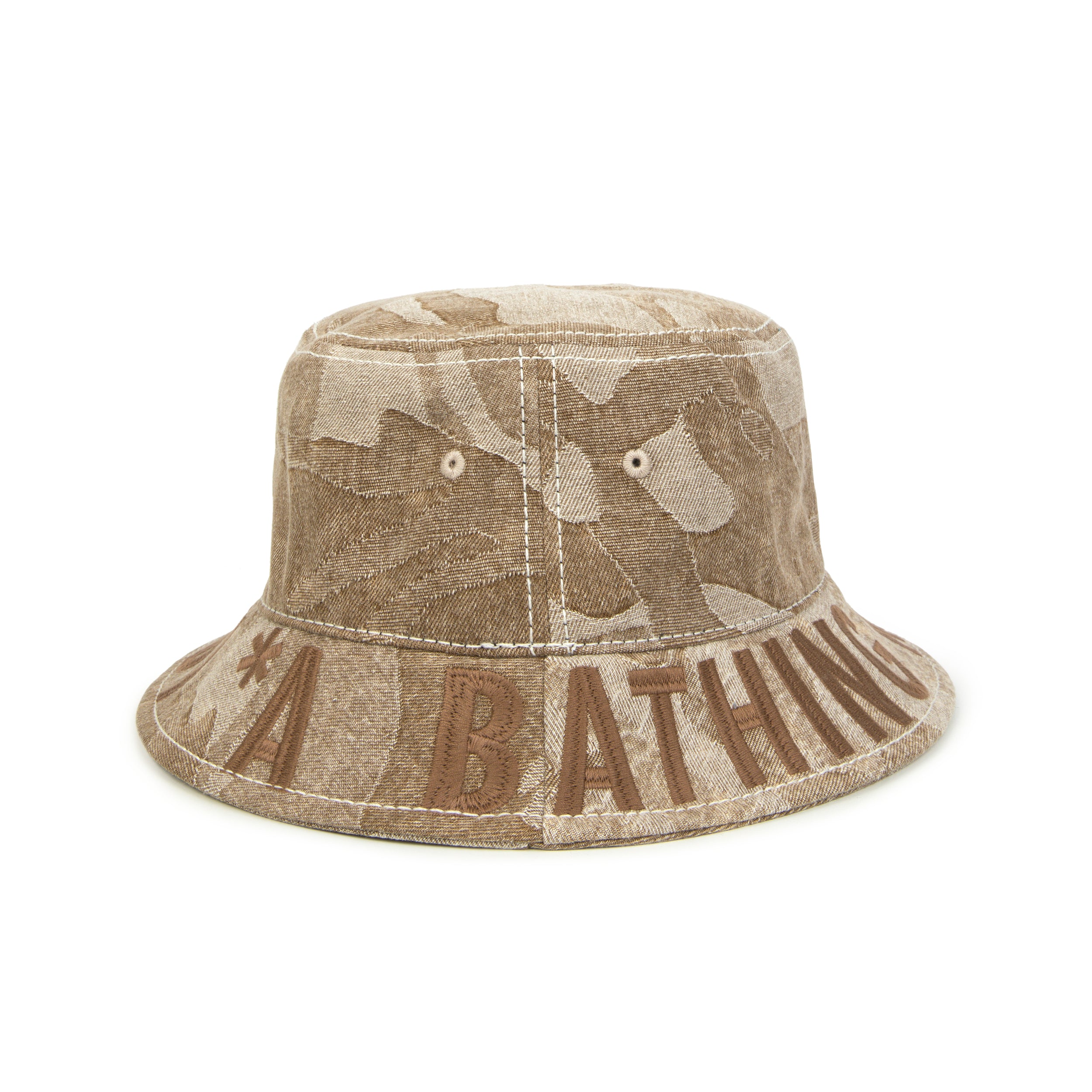 MOONFACE CAMO DENIM BUCKET HAT