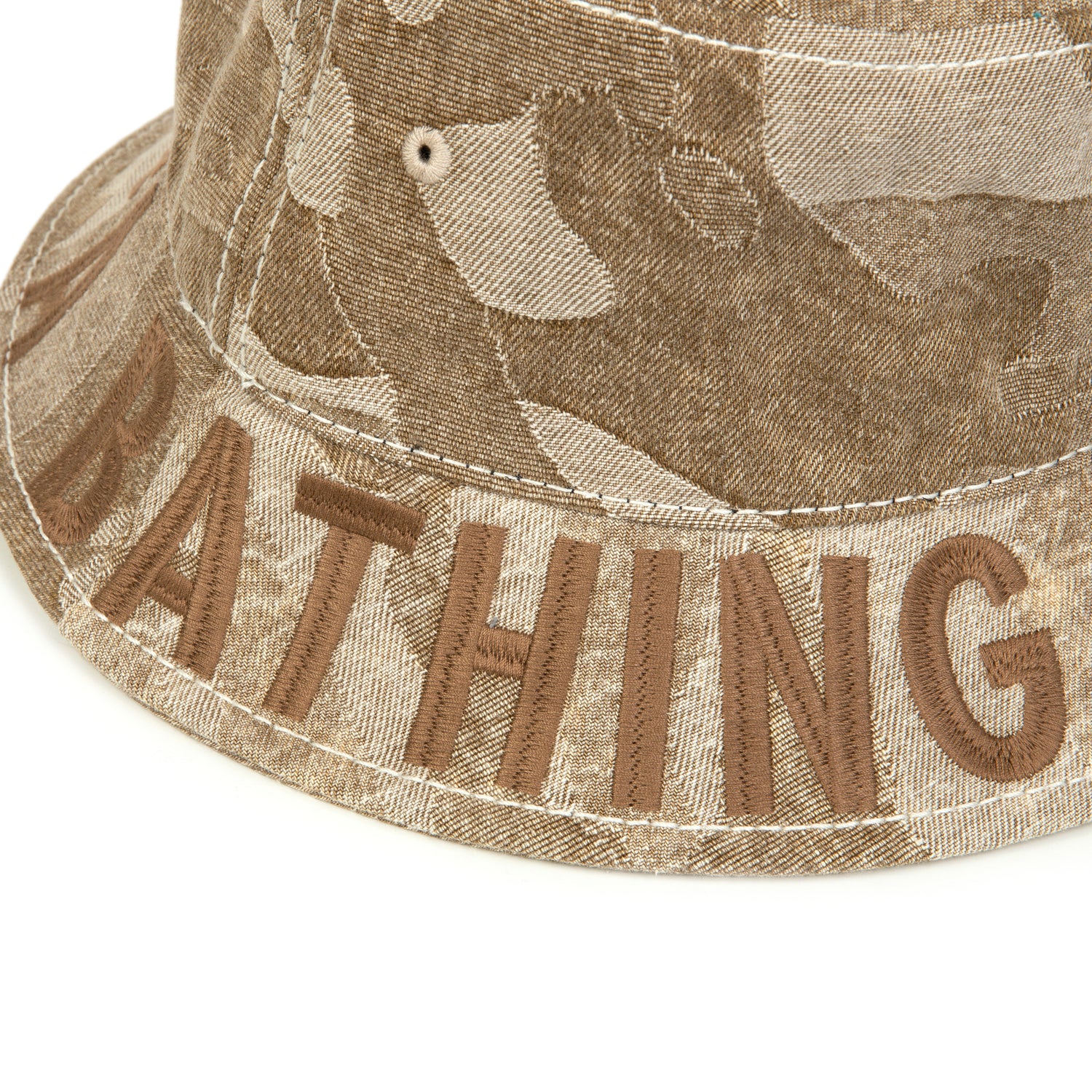 MOONFACE CAMO DENIM BUCKET HAT