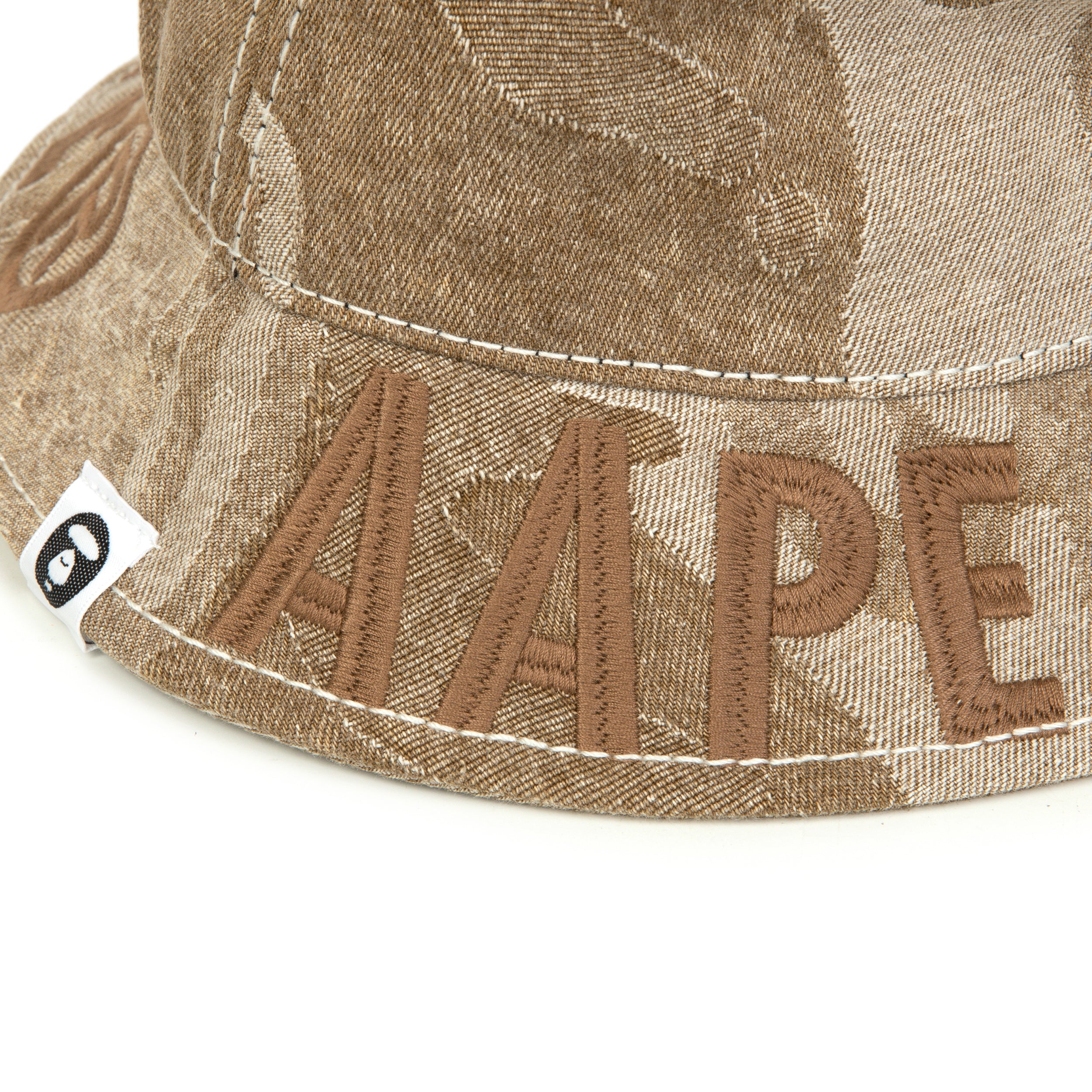 MOONFACE CAMO DENIM BUCKET HAT