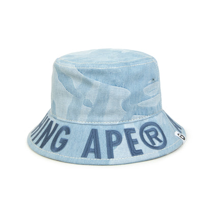 MOONFACE CAMO DENIM BUCKET HAT