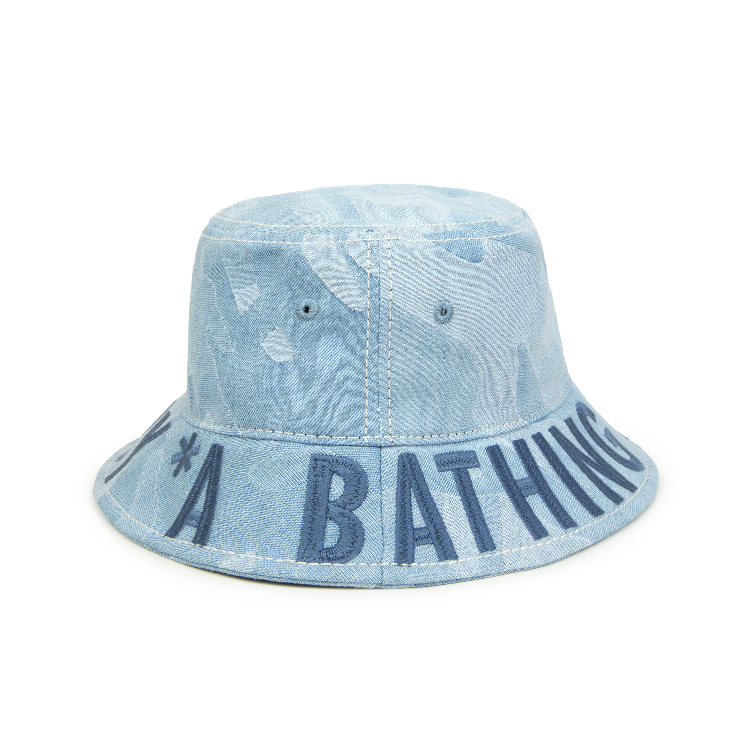 MOONFACE CAMO DENIM BUCKET HAT